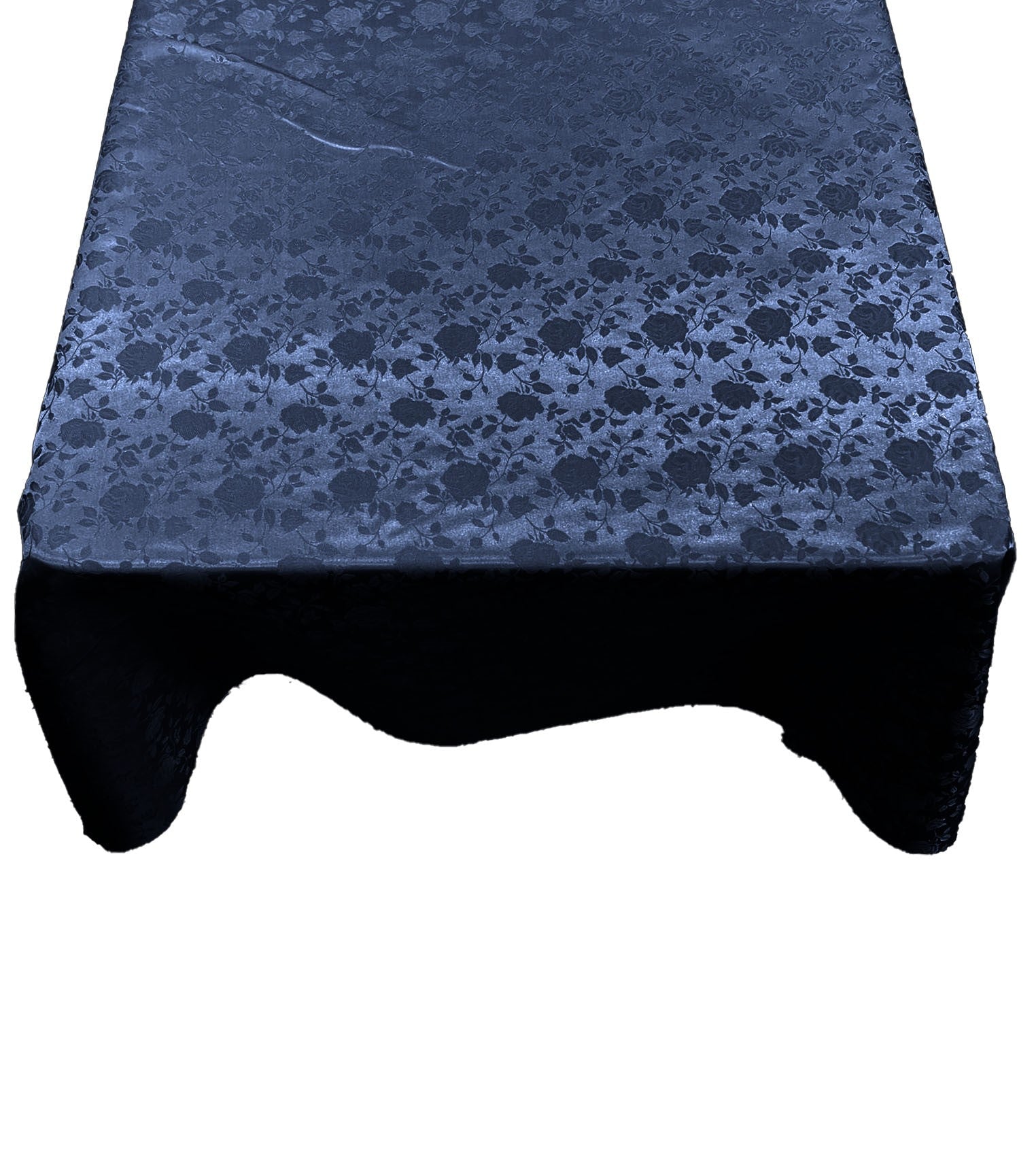 Square Tablecloth Roses Jacquard Satin Overlay for Small Coffee Table Seamless. (48" Inches)