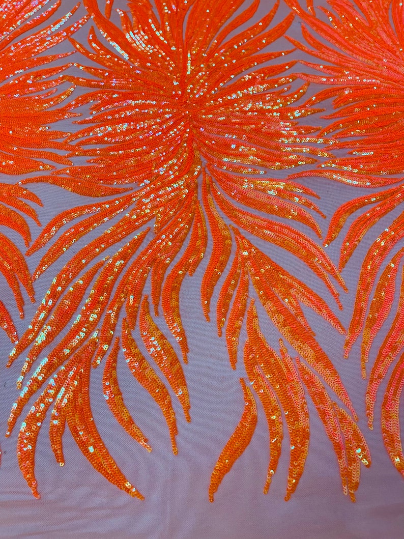 STRETCH WINGS PHOENIX FRINGE SEQUINS (by the yard)