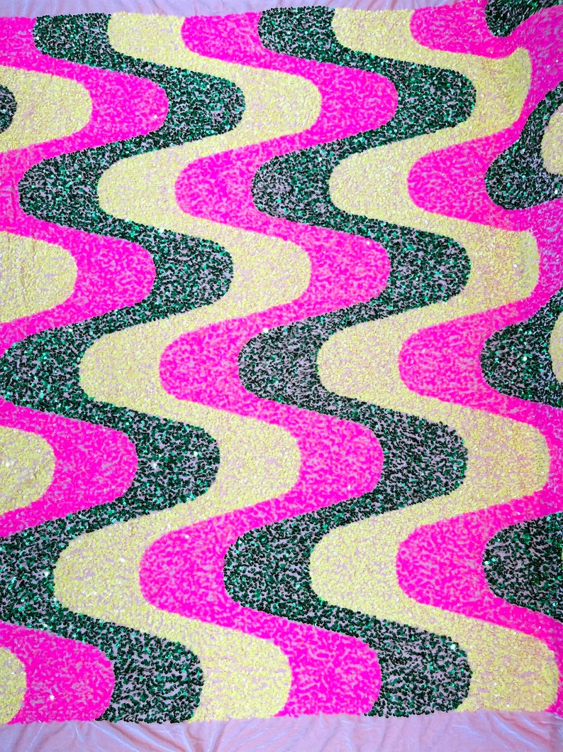 Sequin Wave stretch velvet all over 5mm shining sequins 2-way stretch, sold by the yard