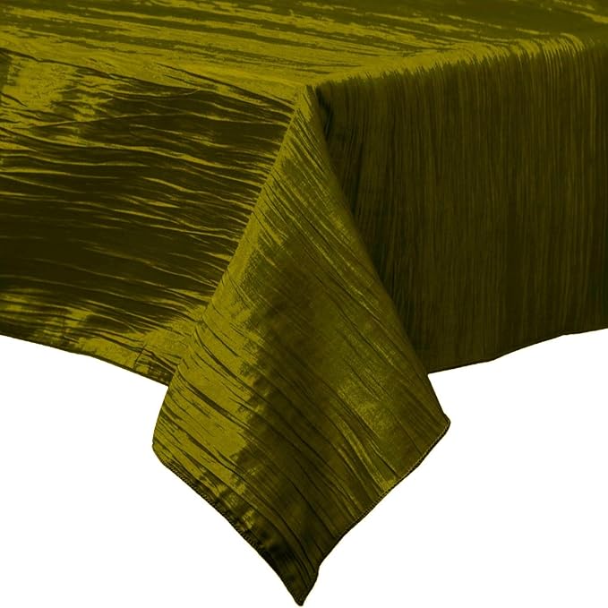 Square Light Weight Accordion Design Crushed Taffeta Seamless Table Overlay. (58" Inches x 58" Inches)