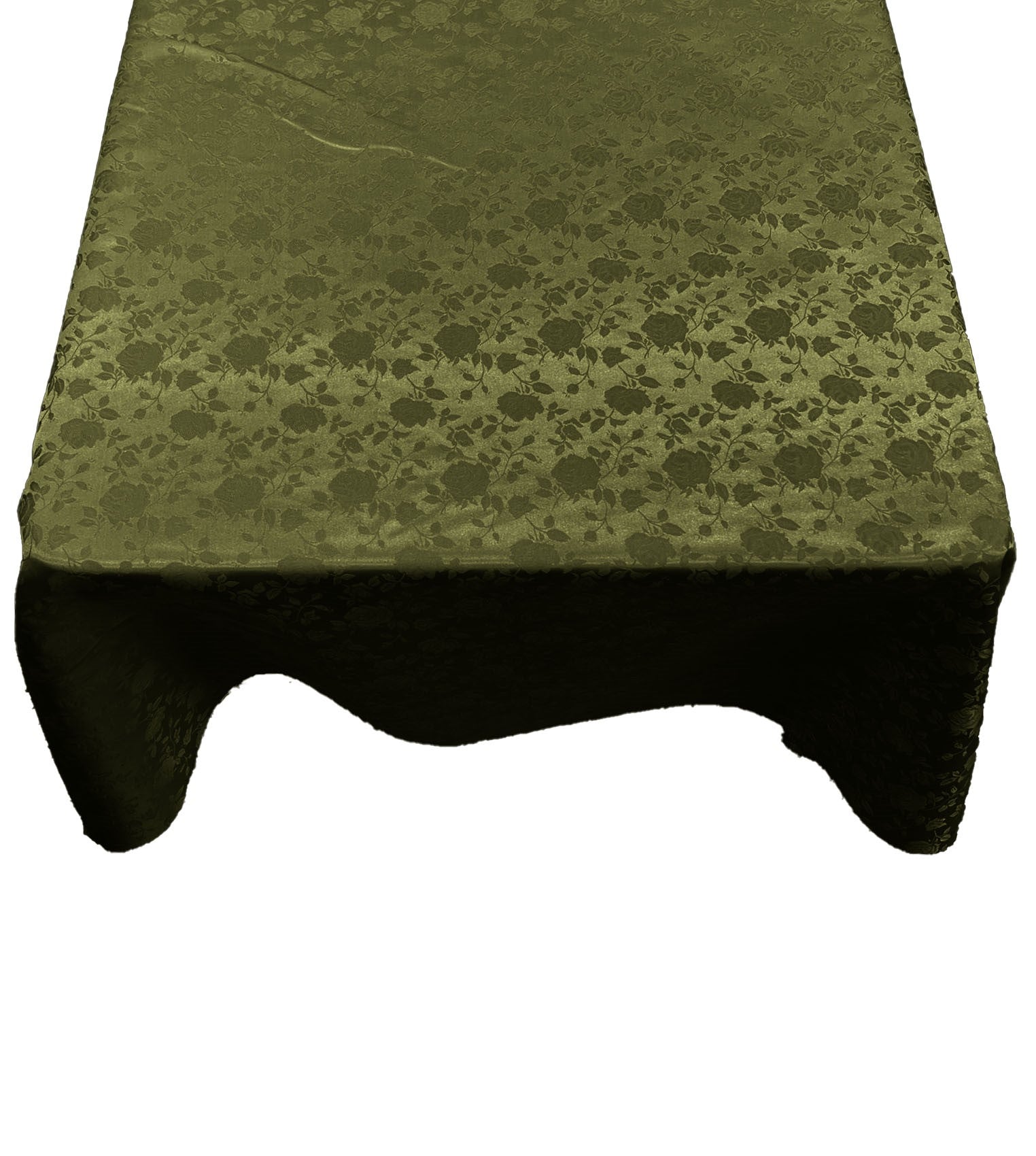 Square Tablecloth Roses Jacquard Satin Overlay for Small Coffee Table Seamless. (58" Inches)