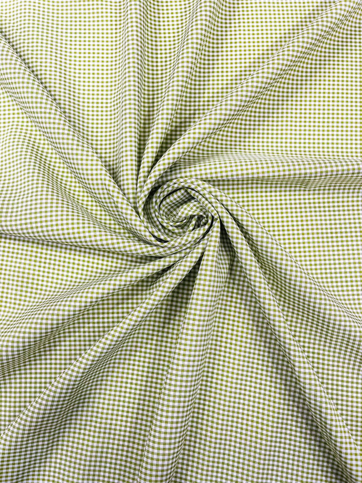 Gingham 1/8” Squares, Polyester Checkered Fabric 58” Wide.