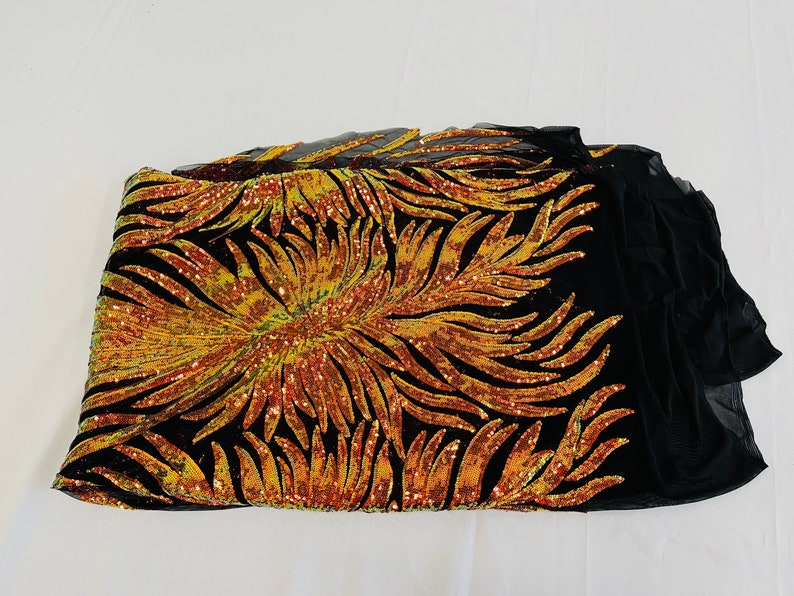 STRETCH WINGS PHOENIX FRINGE SEQUINS (by the yard)