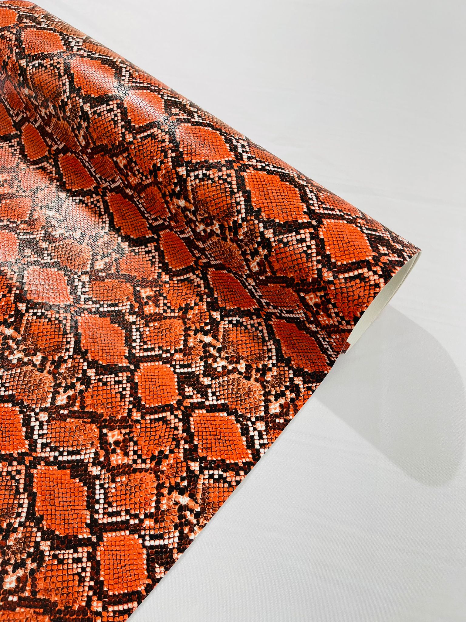 54" Wide Snake Fake Leather Upholstery, 3-D Viper Snake Skin Texture Faux Leather PVC Vinyl Fabric by The Yard