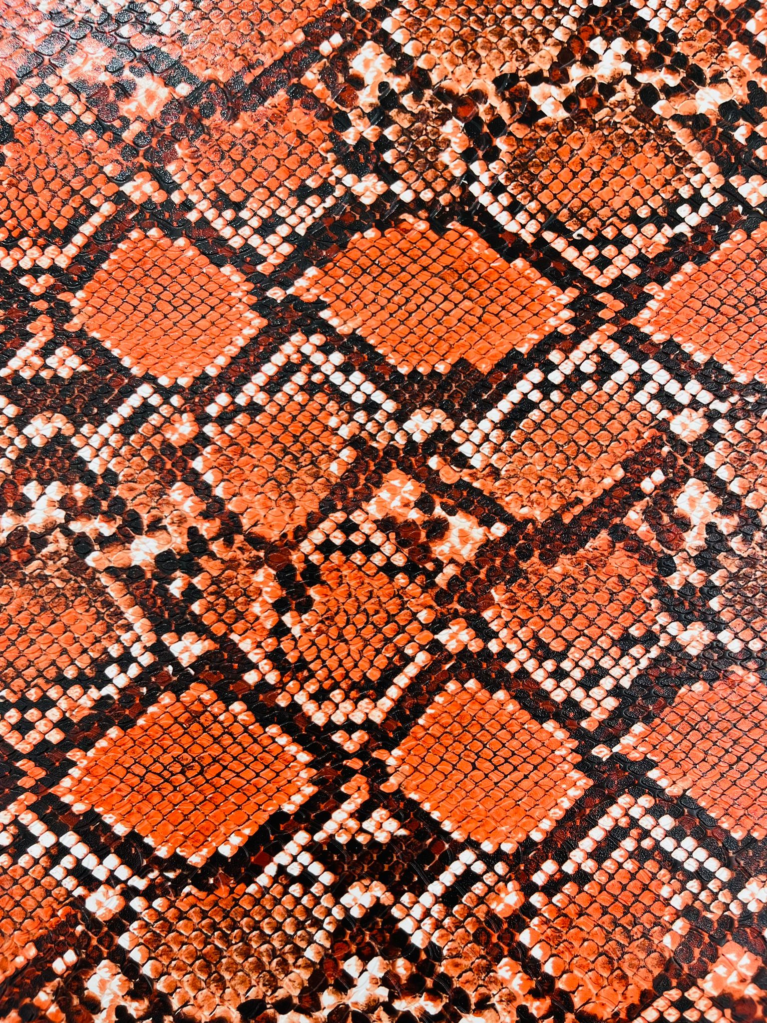 54" Wide Snake Fake Leather Upholstery, 3-D Viper Snake Skin Texture Faux Leather PVC Vinyl Fabric by The Yard