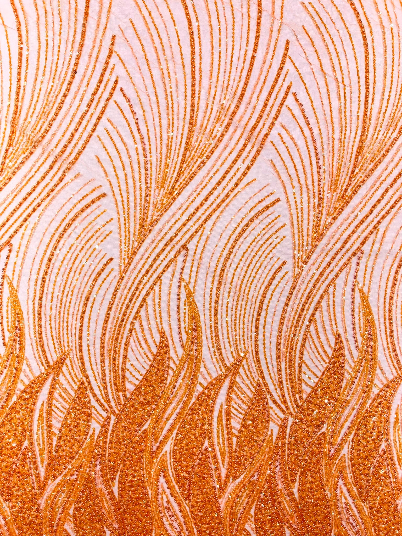 Flame Fashion Beaded Lace Fabric| Prom| Wedding| By The Yard.