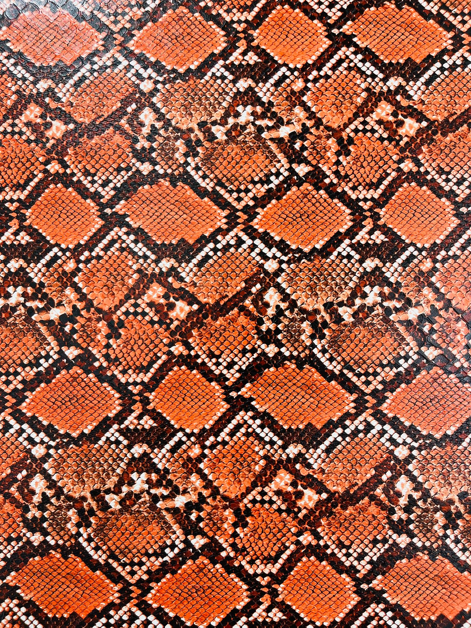 54" Wide Snake Fake Leather Upholstery, 3-D Viper Snake Skin Texture Faux Leather PVC Vinyl Fabric by The Yard