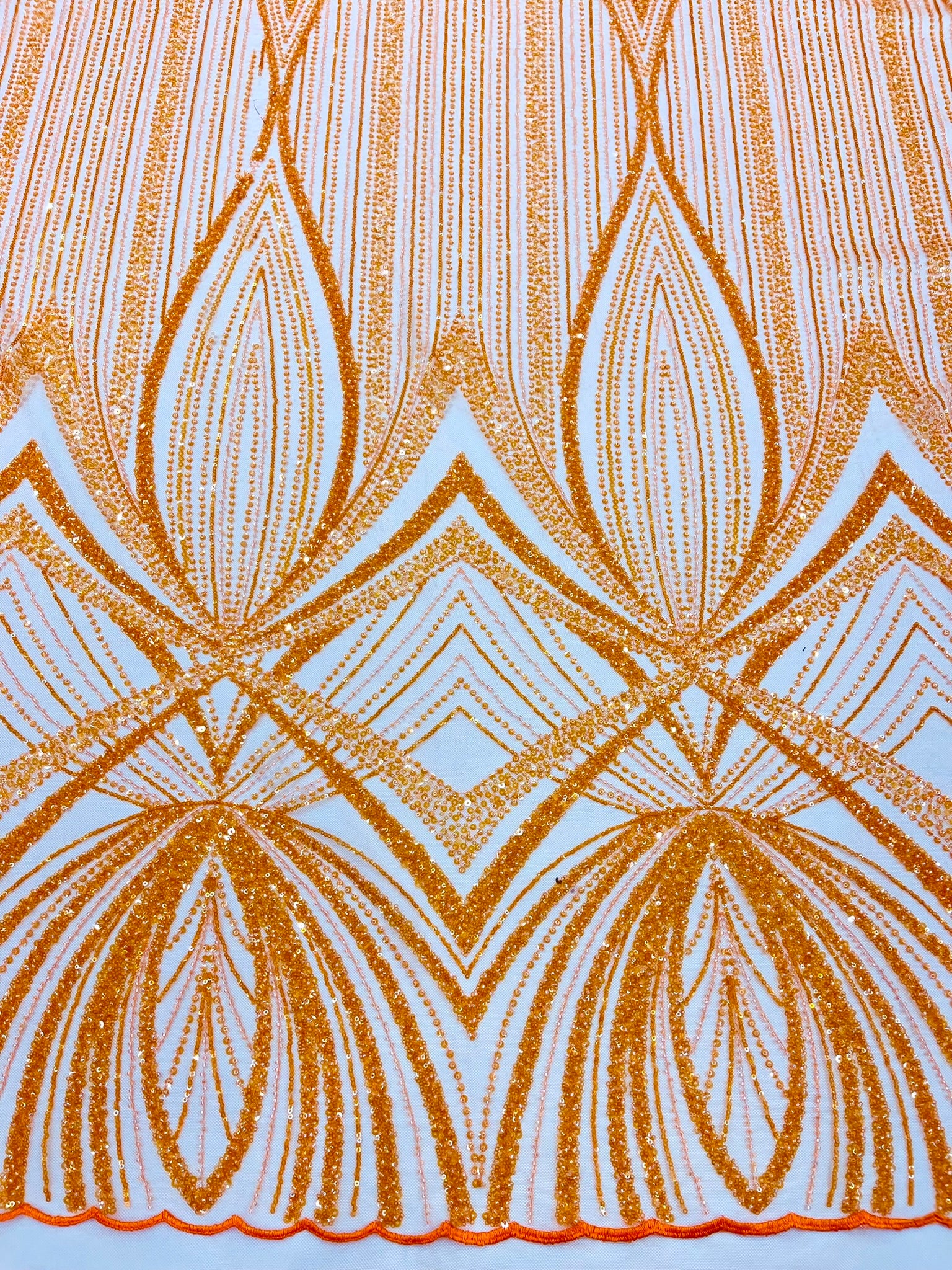 Geometric New York Fashion Beaded Lace, By The Yard.