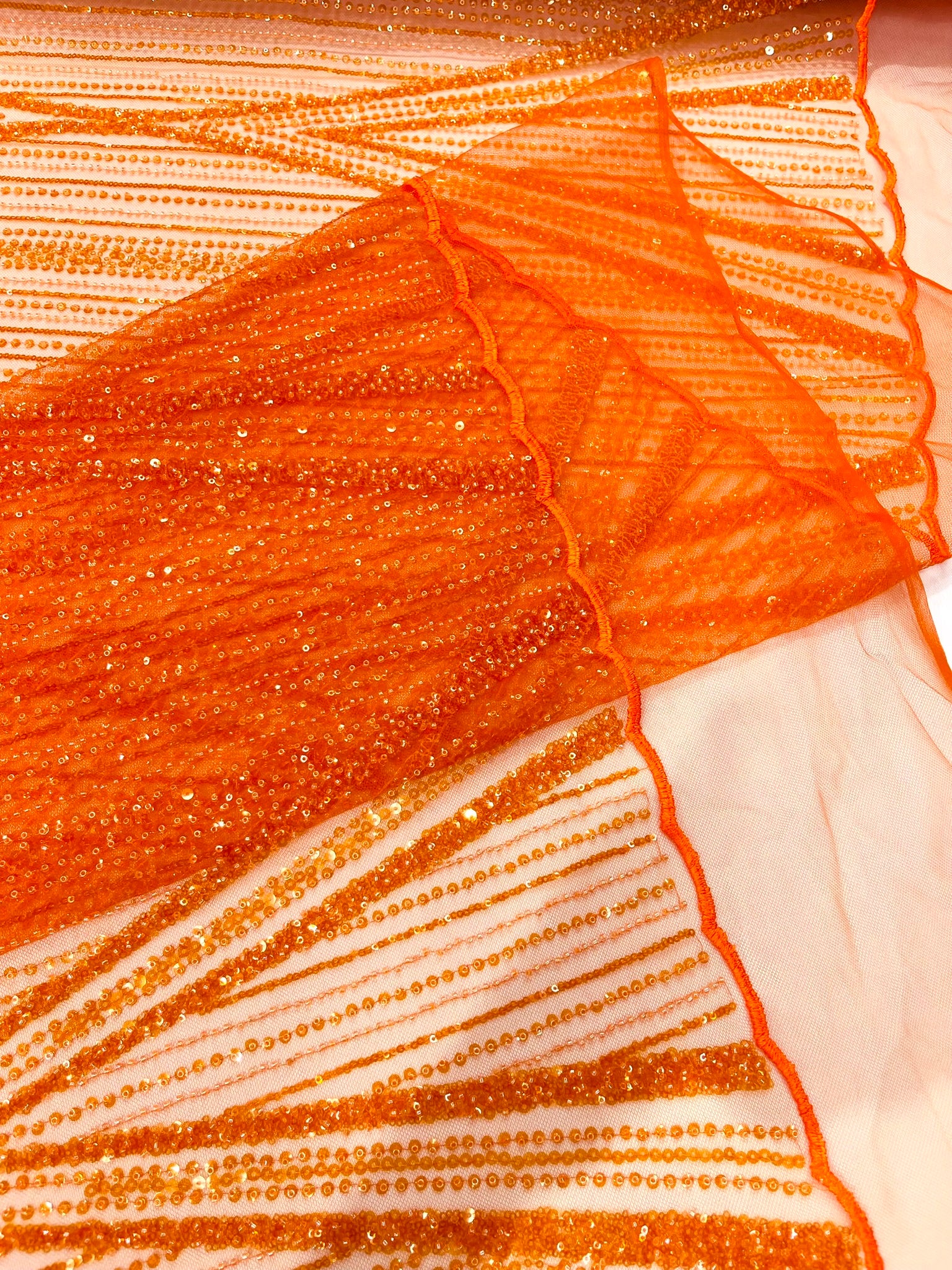 Geometric New York Fashion Beaded Lace, By The Yard.