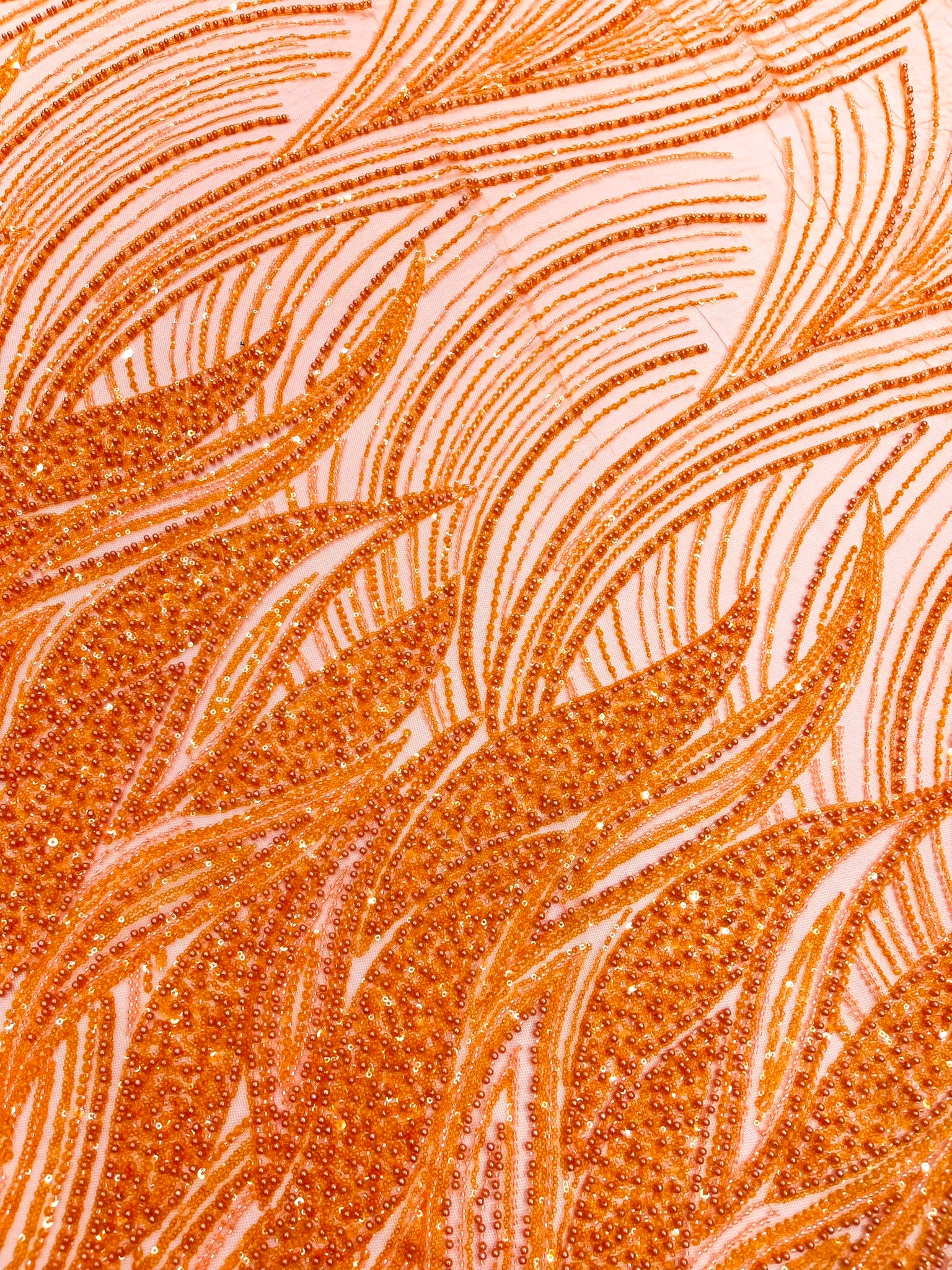 Flame Fashion Beaded Lace Fabric| Prom| Wedding| By The Yard.
