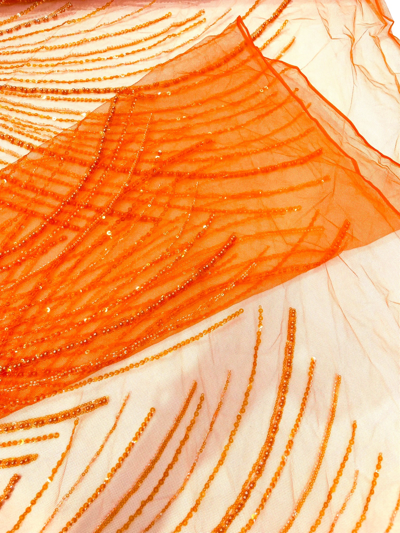 Flame Fashion Beaded Lace Fabric| Prom| Wedding| By The Yard.