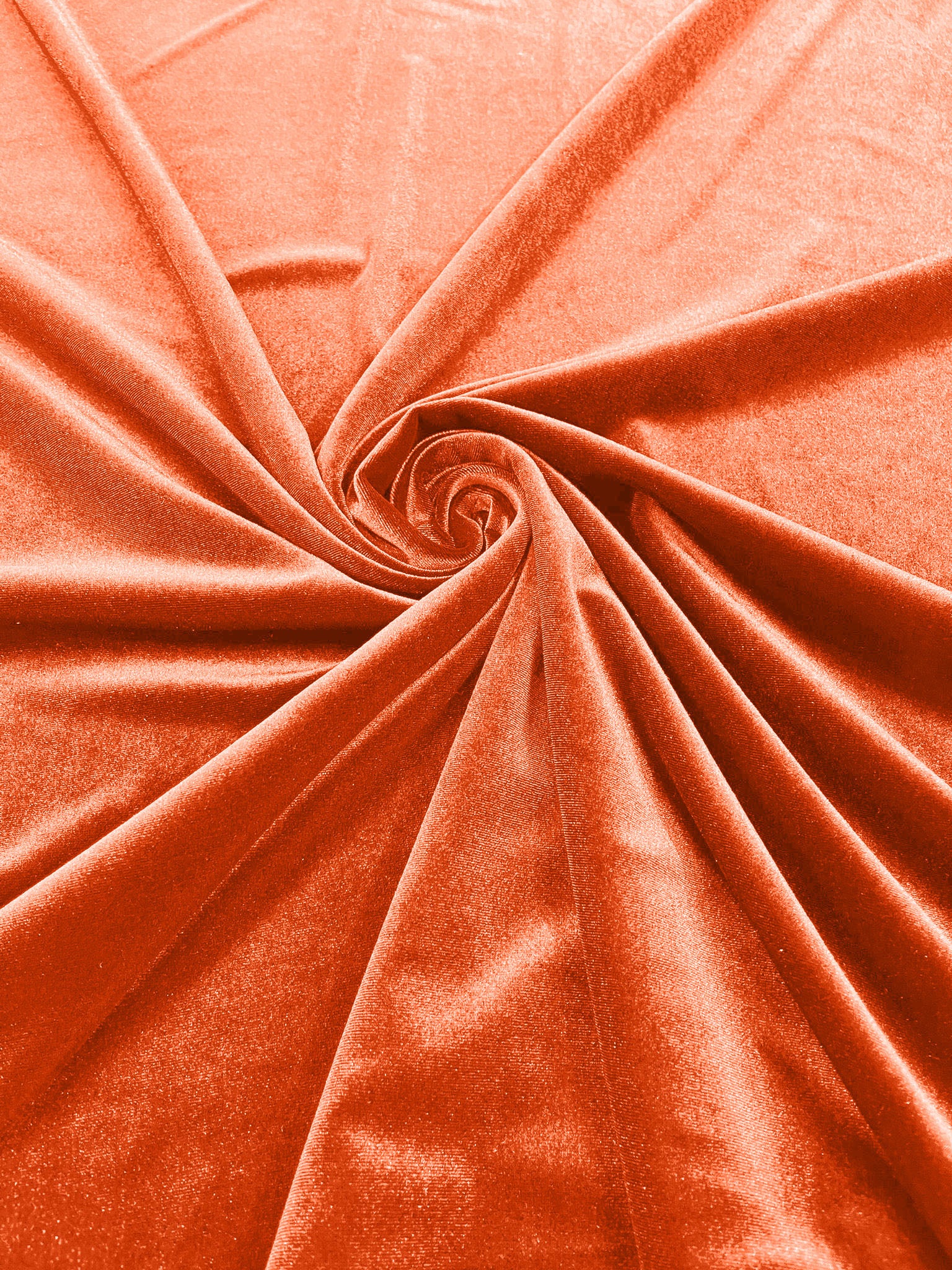 Orange Stretch Velvet Polyester Spandex 60" Wide | Plush Velvet For Christmas, Apparel, Cosplay, Curtains, Decoration, Costume