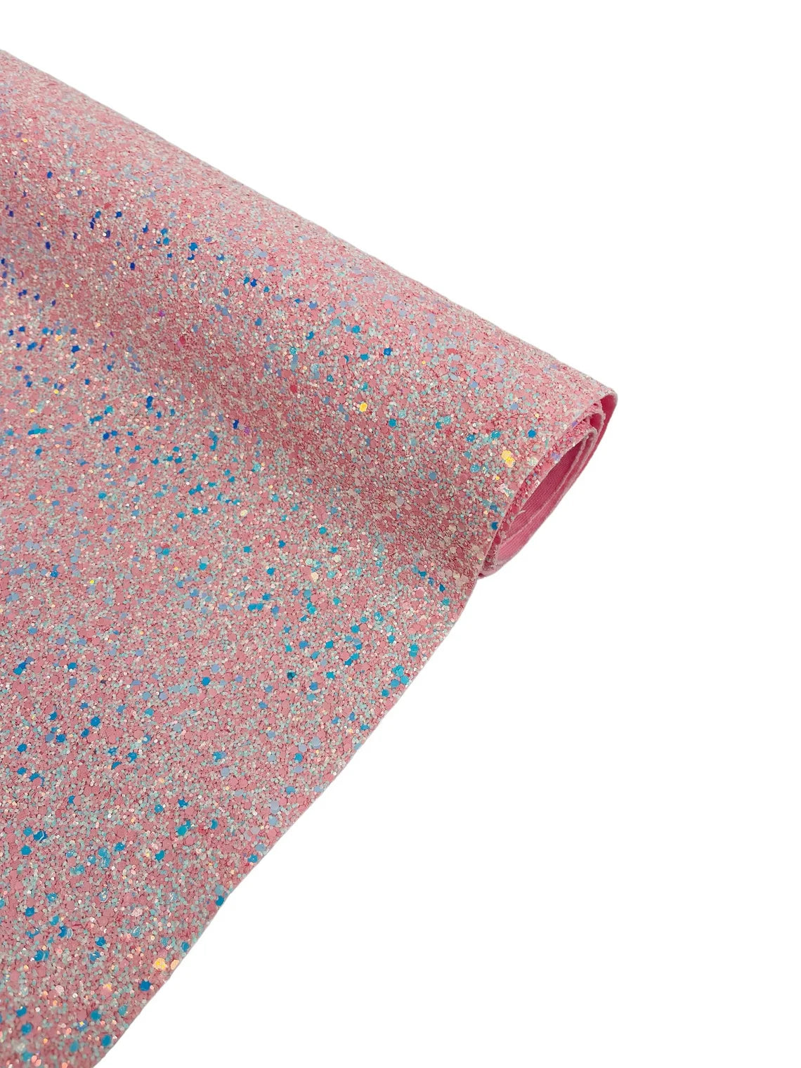 Chunky Glitter Vinyl Fabric - Pink Iridescent - High Quality 54" Chunky Glitter Fabric Sold By Yard