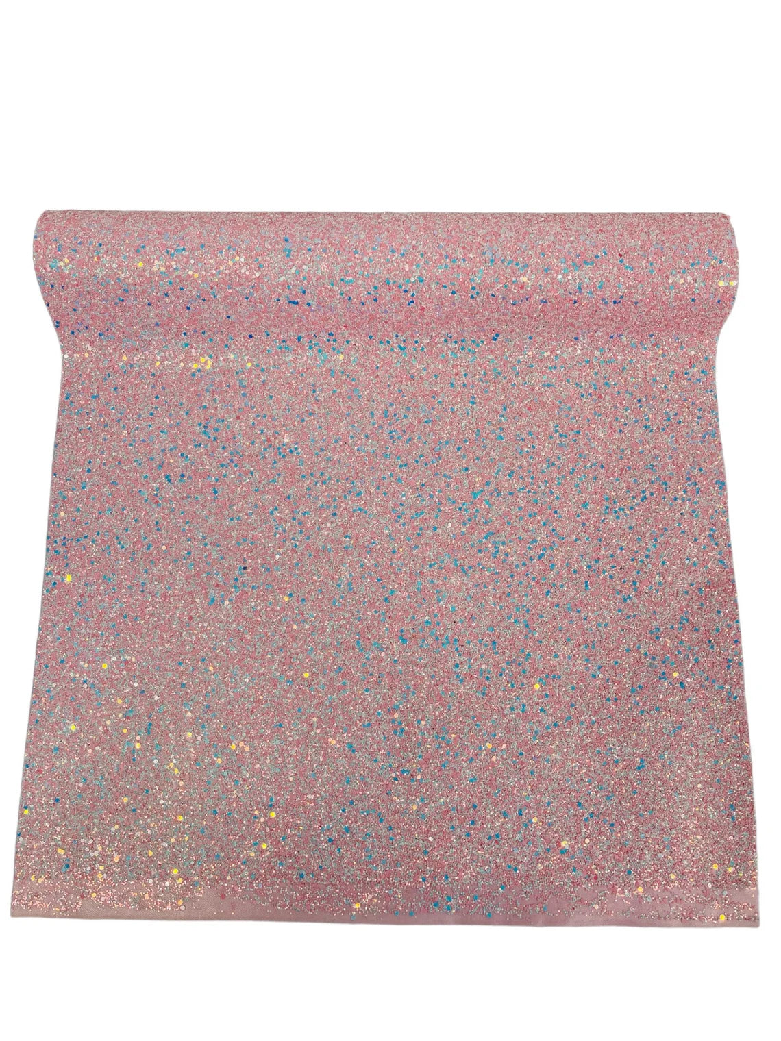 Chunky Glitter Vinyl Fabric - Pink Iridescent - High Quality 54" Chunky Glitter Fabric Sold By Yard