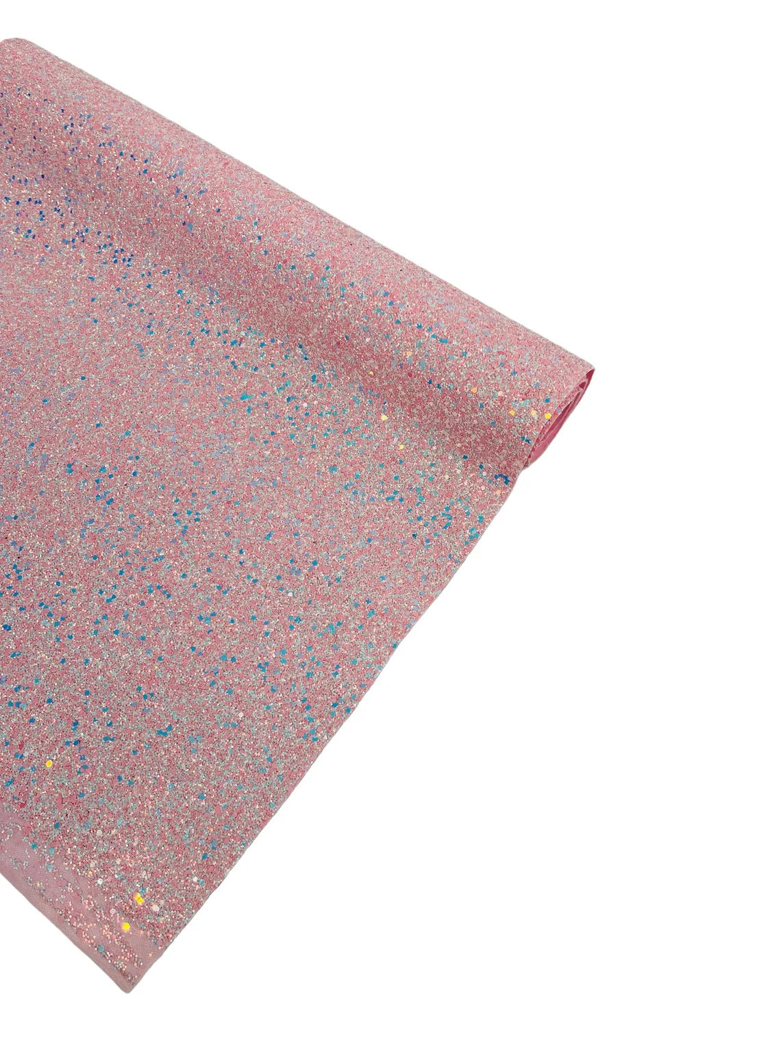 Chunky Glitter Vinyl Fabric - Pink Iridescent - High Quality 54" Chunky Glitter Fabric Sold By Yard