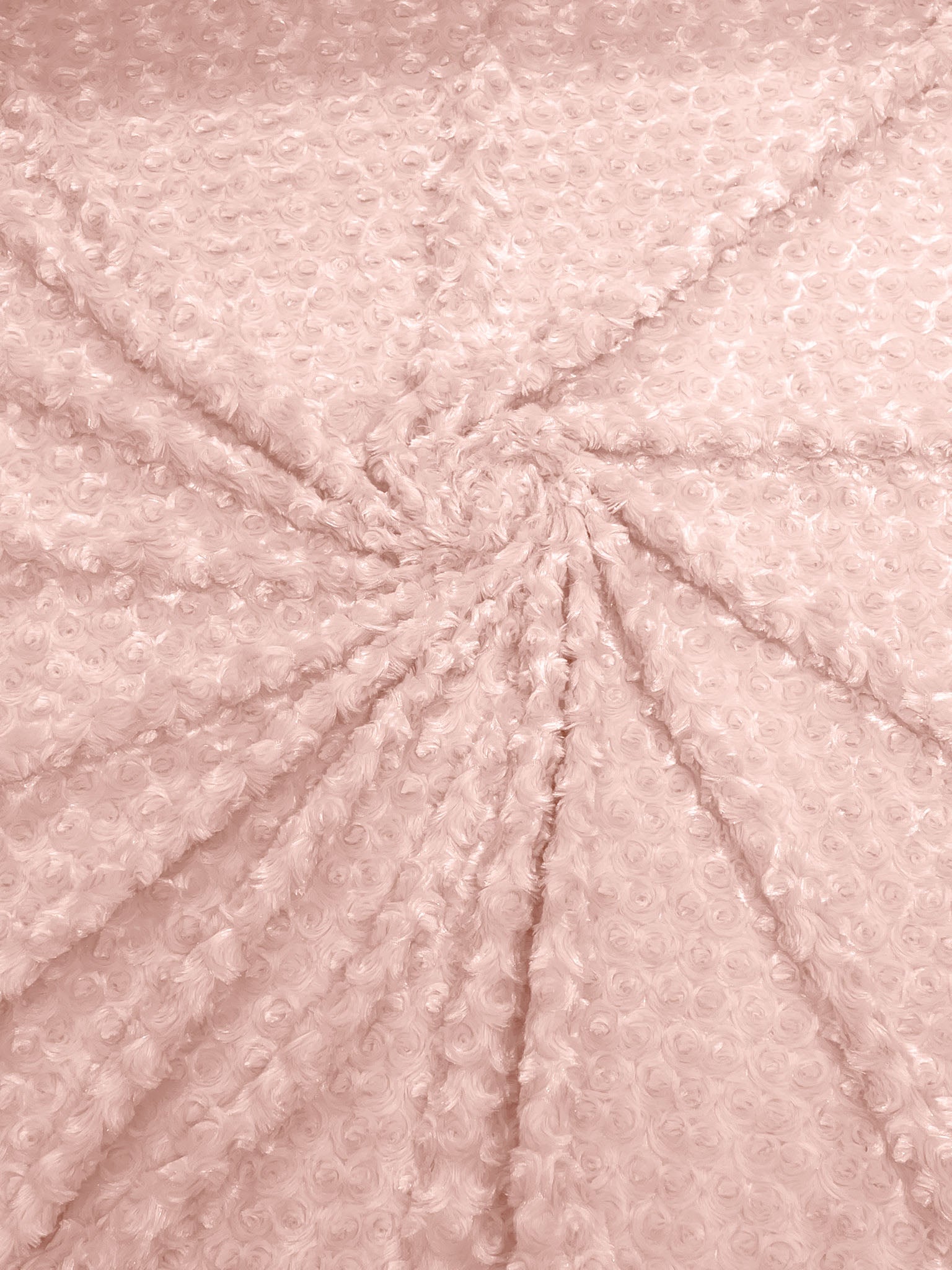 Minky Swirl Rose Blossom Ball Rosebud Plush Fur Fabric Polyester- 58" Wide Sold By The Yard