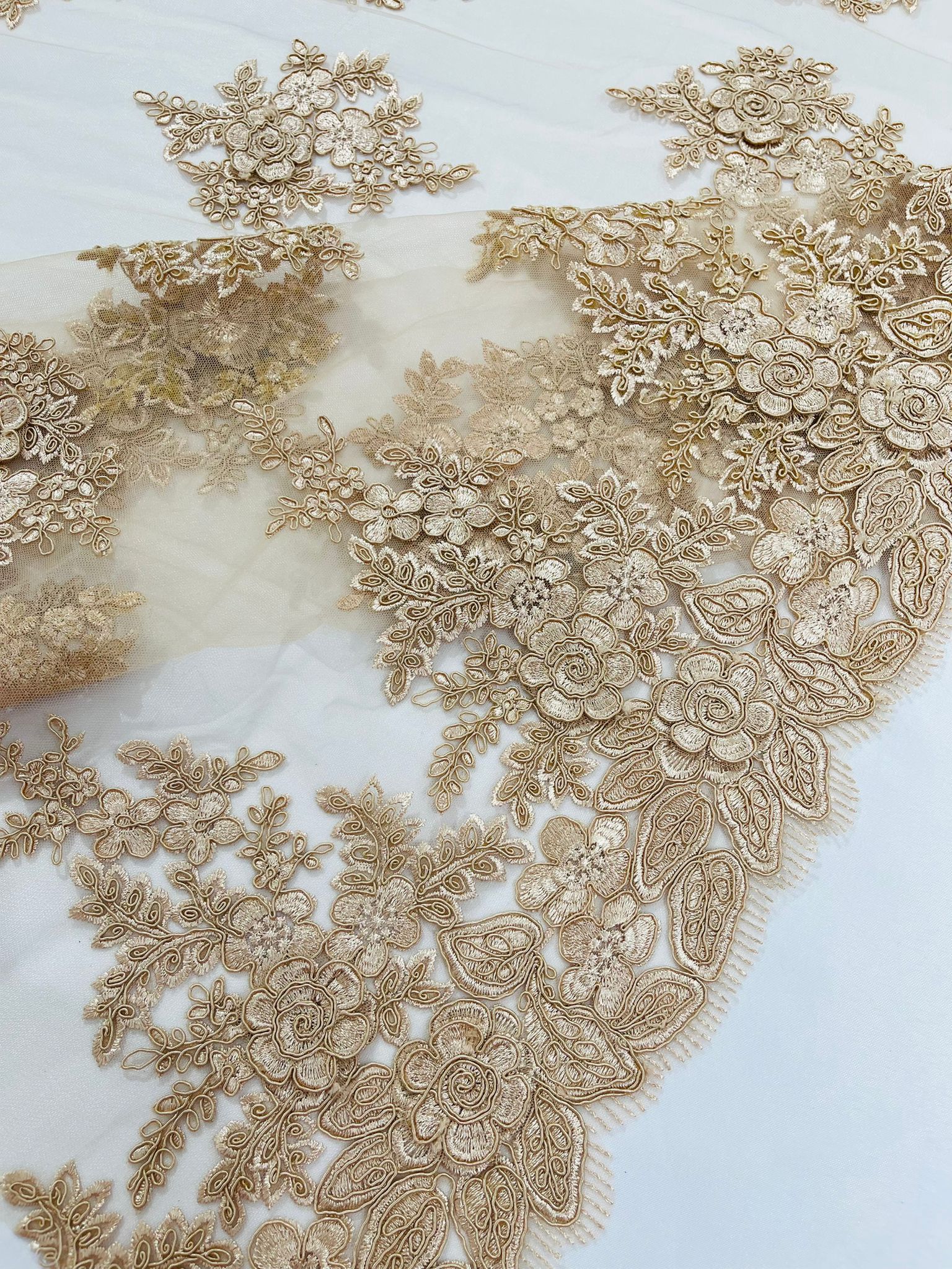 CORDED LACE 3D FLORAL (by the yard)