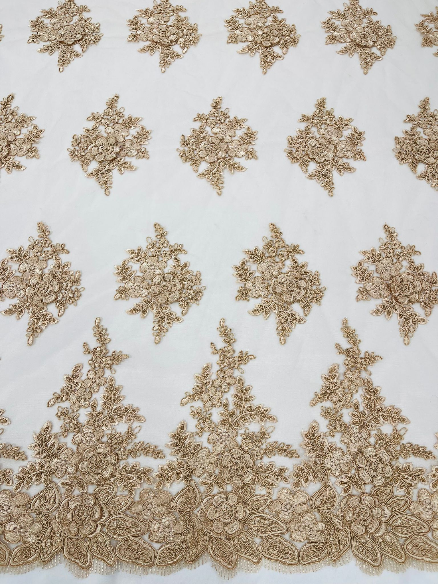 CORDED LACE 3D FLORAL (by the yard)