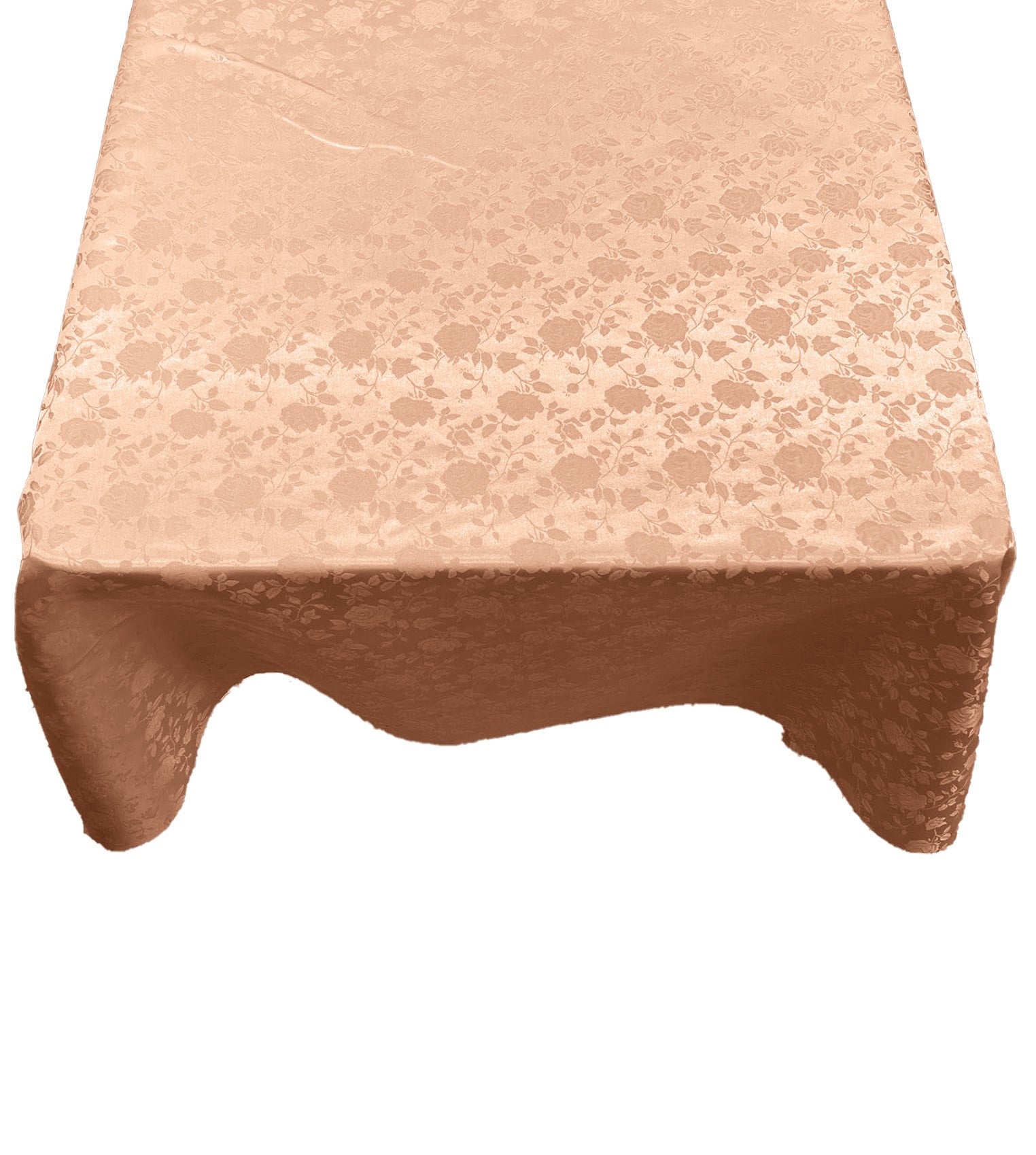 Square Tablecloth Roses Jacquard Satin Overlay for Small Coffee Table Seamless. (45" Inches)