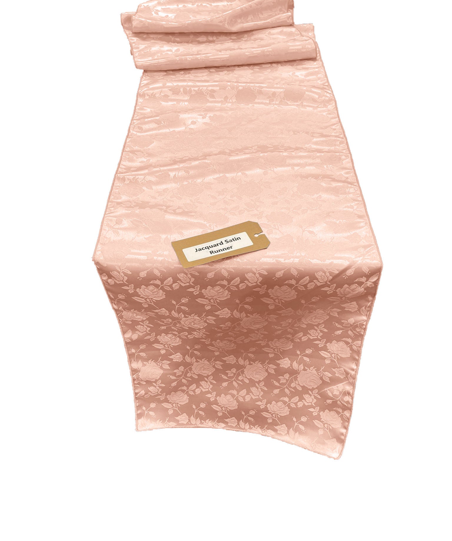 Jacquard Satin Roses Runner, Party Supply / Wedding / Decoration (14" Wide x 120" Long).