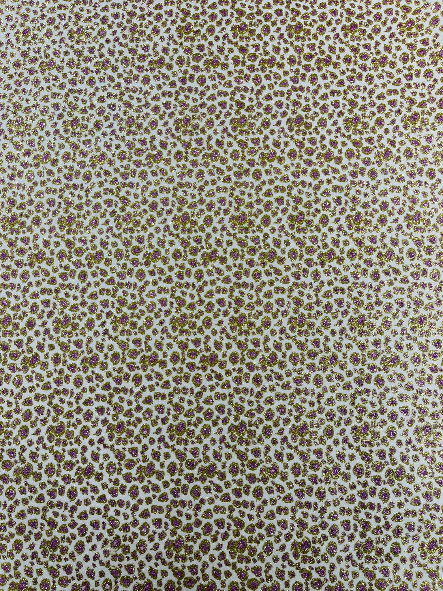 Leopard/ Chita glitter/Sparkle craft Upholstery On A Canvas Backing/Faux vinyl/48” wide.