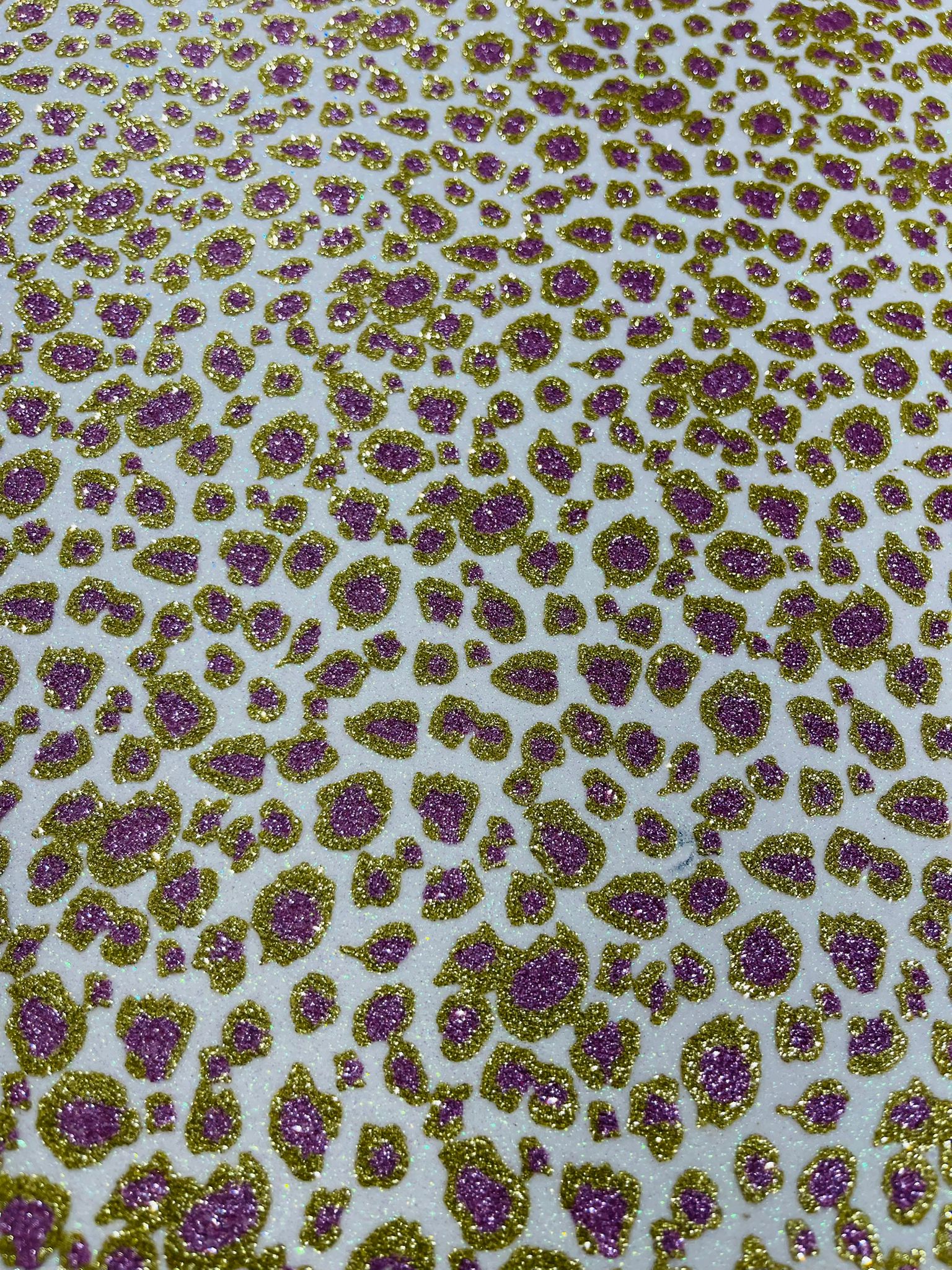 Leopard/ Chita glitter/Sparkle craft Upholstery On A Canvas Backing/Faux vinyl/48” wide.