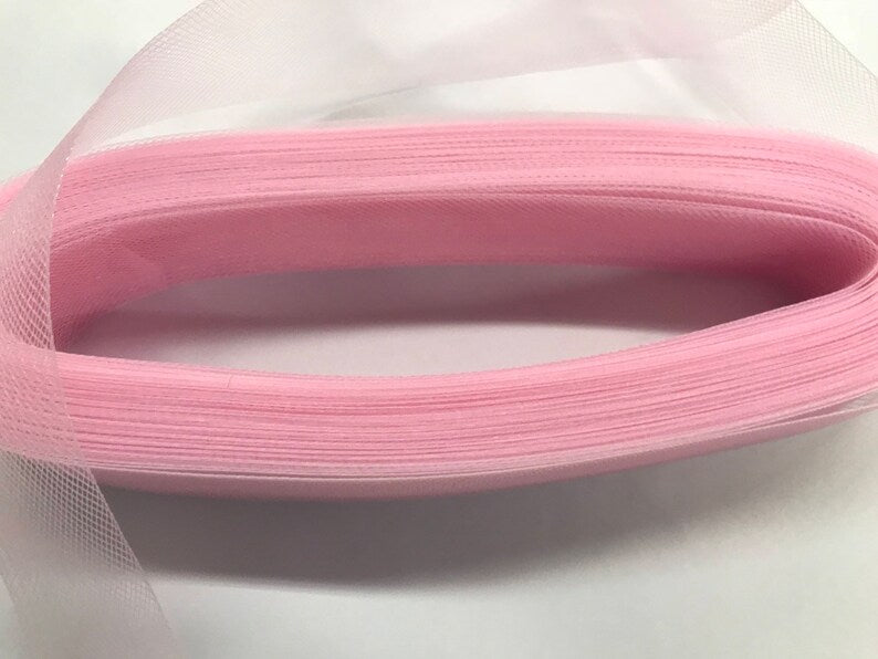 Pink Crinoline horsehair braid trim 2 inch -sold by the yard.