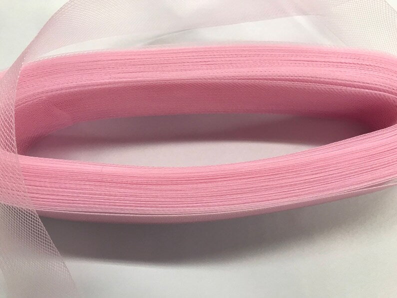 Pink Crinoline horsehair braid trim 2 inch -sold by the yard.