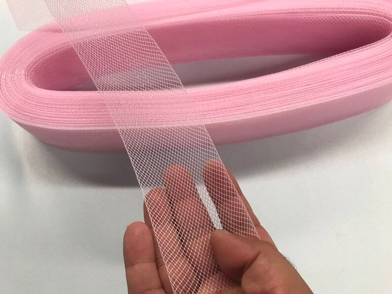 Pink Crinoline horsehair braid trim 2 inch -sold by the yard.