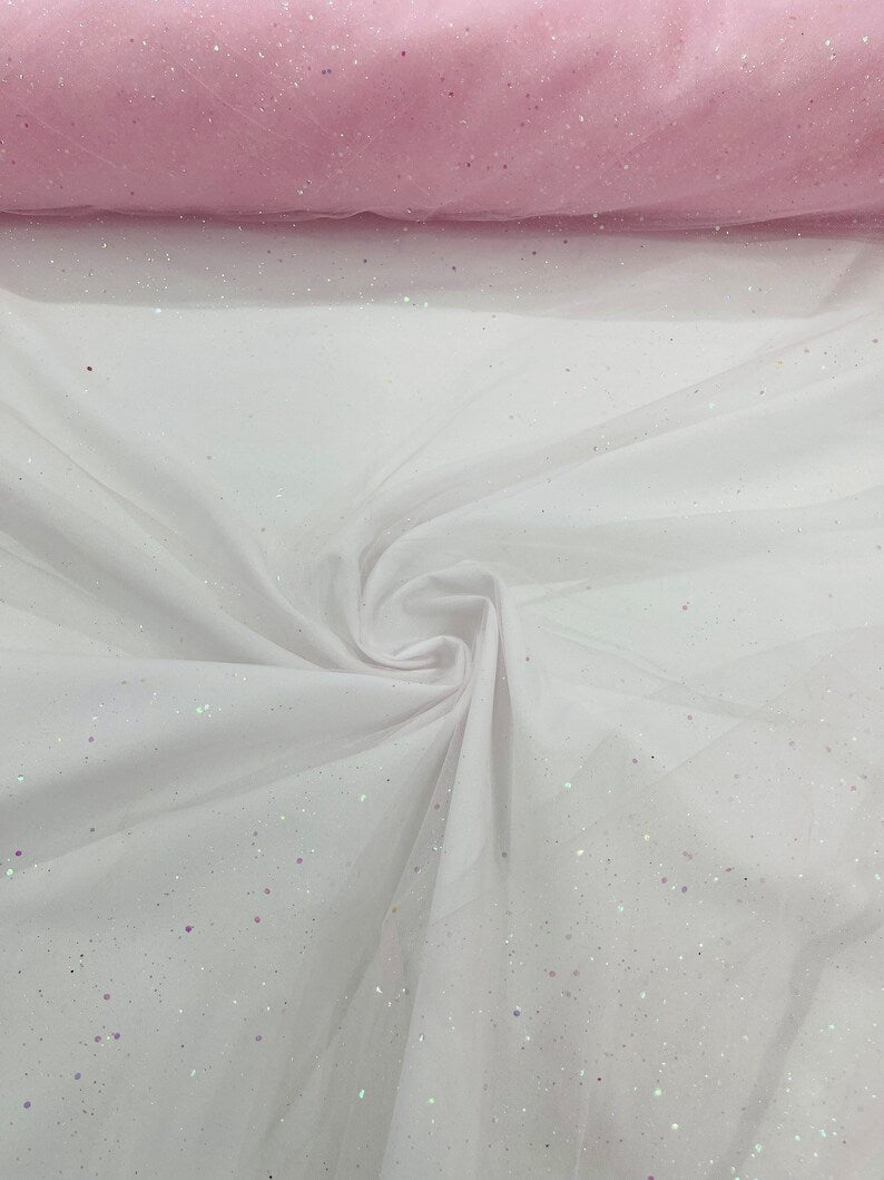 sparkle tulle glitter with sequin fabric shimmer/ tulle glitter for dresses/ mesh glitter fabric/ costume fabric.