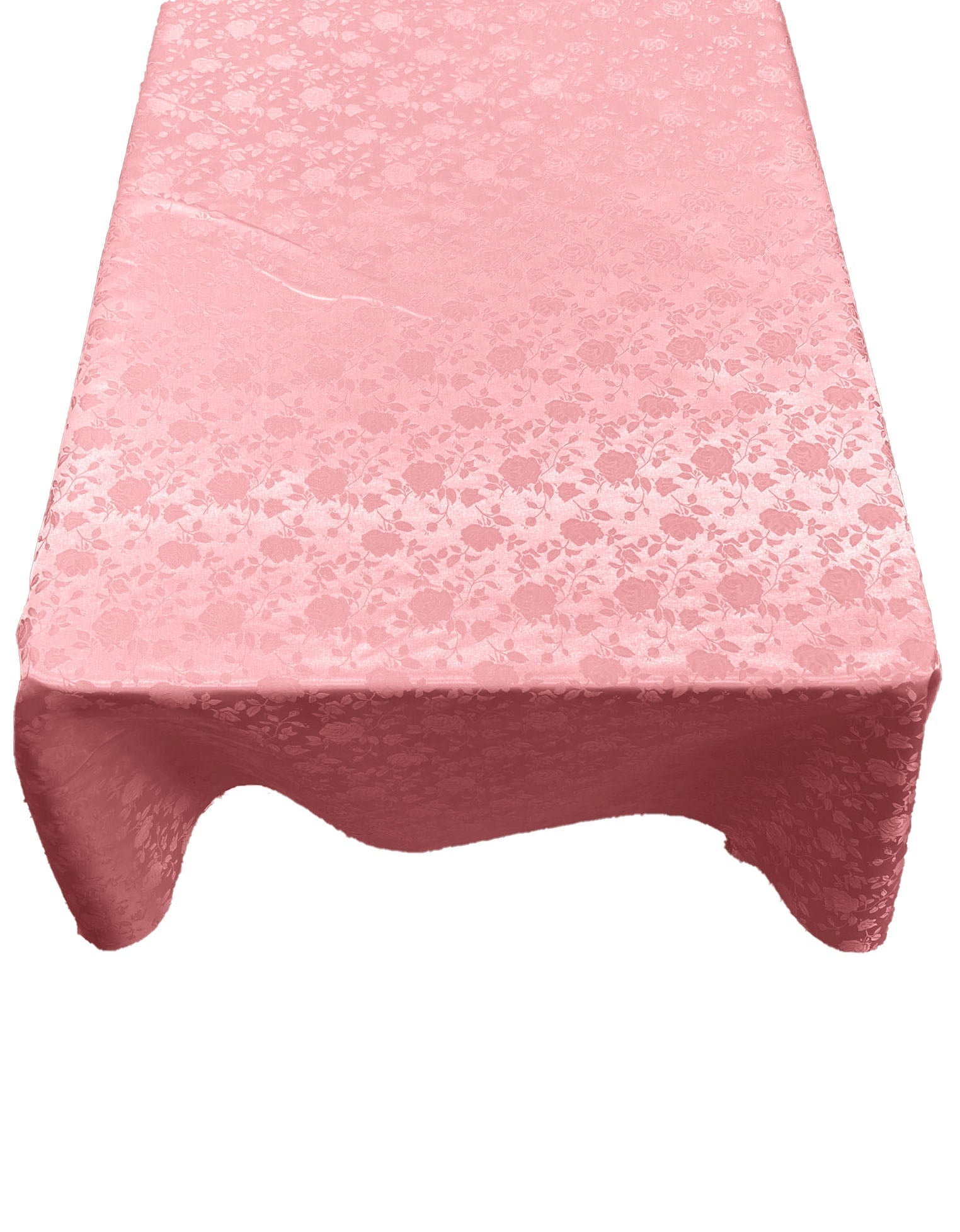 Roses Jacquard Satin Rectangular Tablecloth Seamless/Party Supply. (60 Inches x 144 Inches)