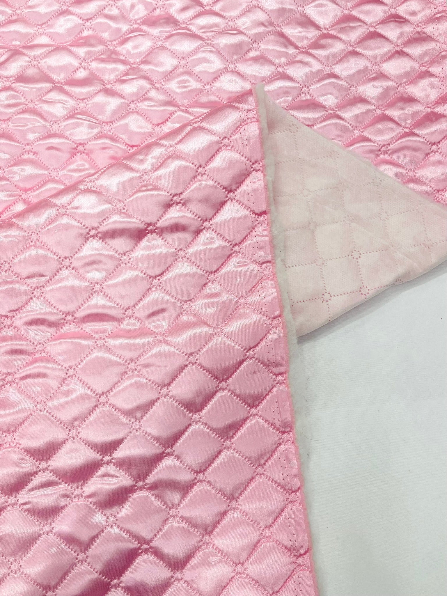 Quilted Satin Fabric | Diamond Pattern, 58" Wide