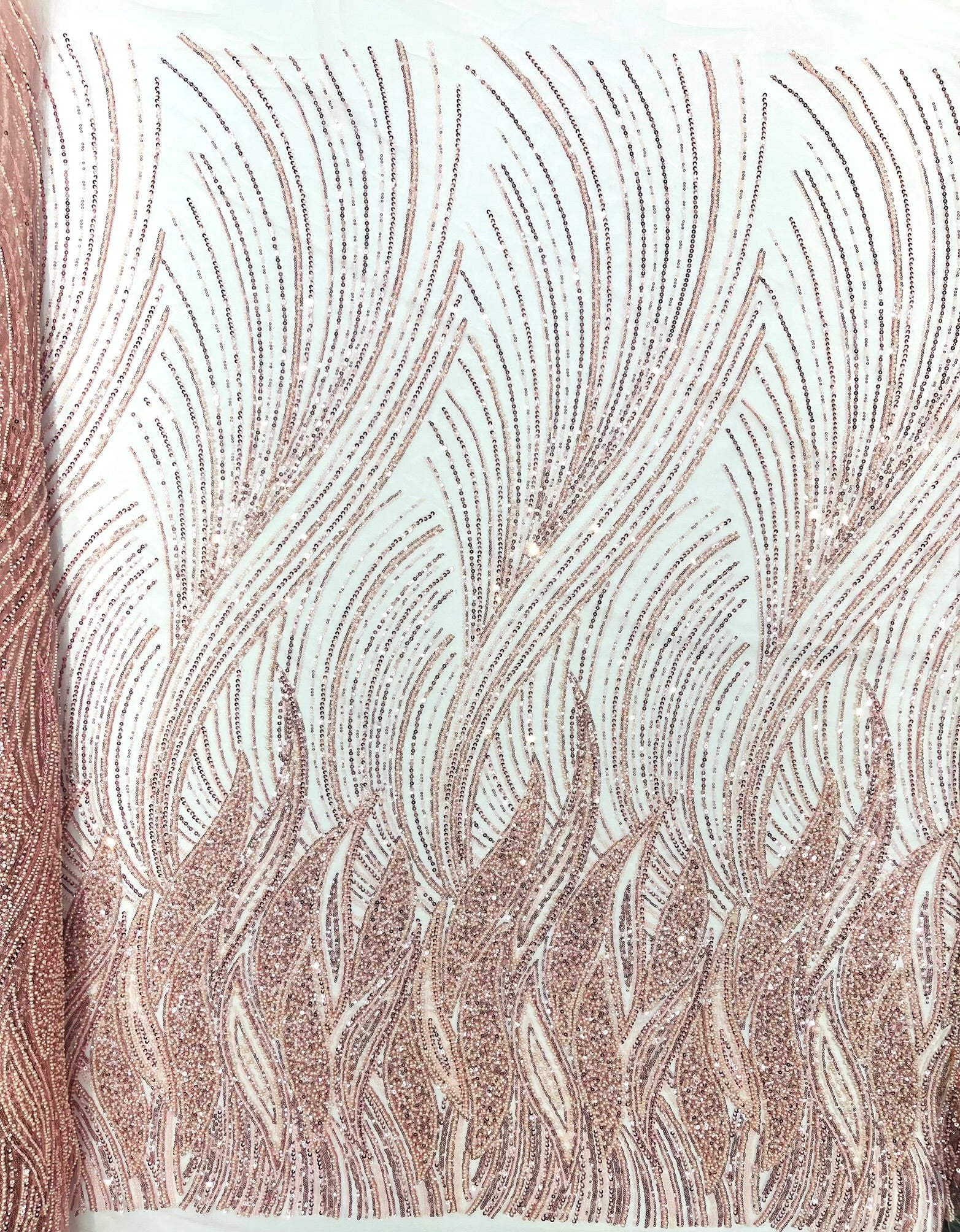 Flame Fashion Beaded Lace Fabric| Prom| Wedding| By The Yard.