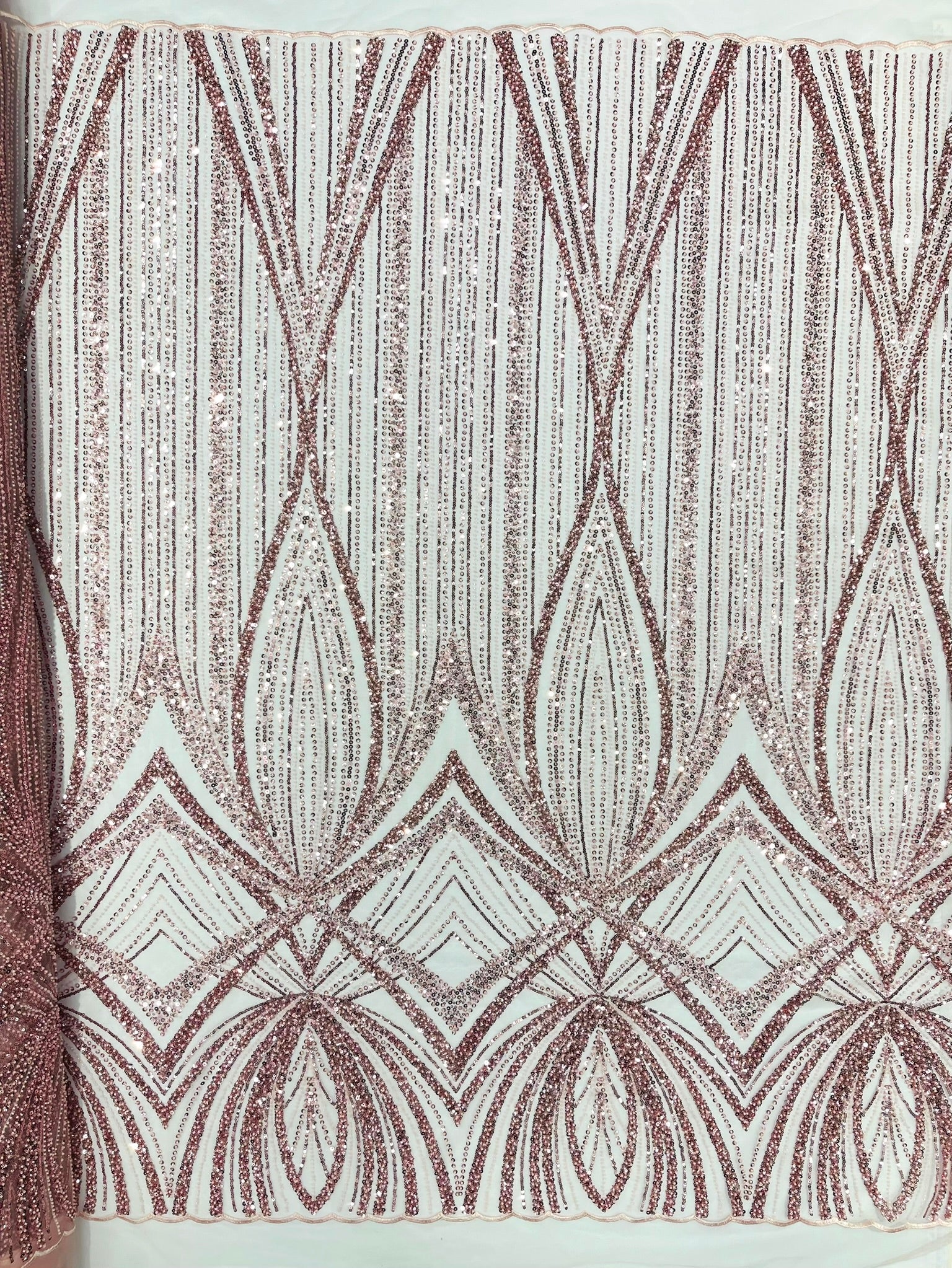 Geometric New York Fashion Beaded Lace, By The Yard.
