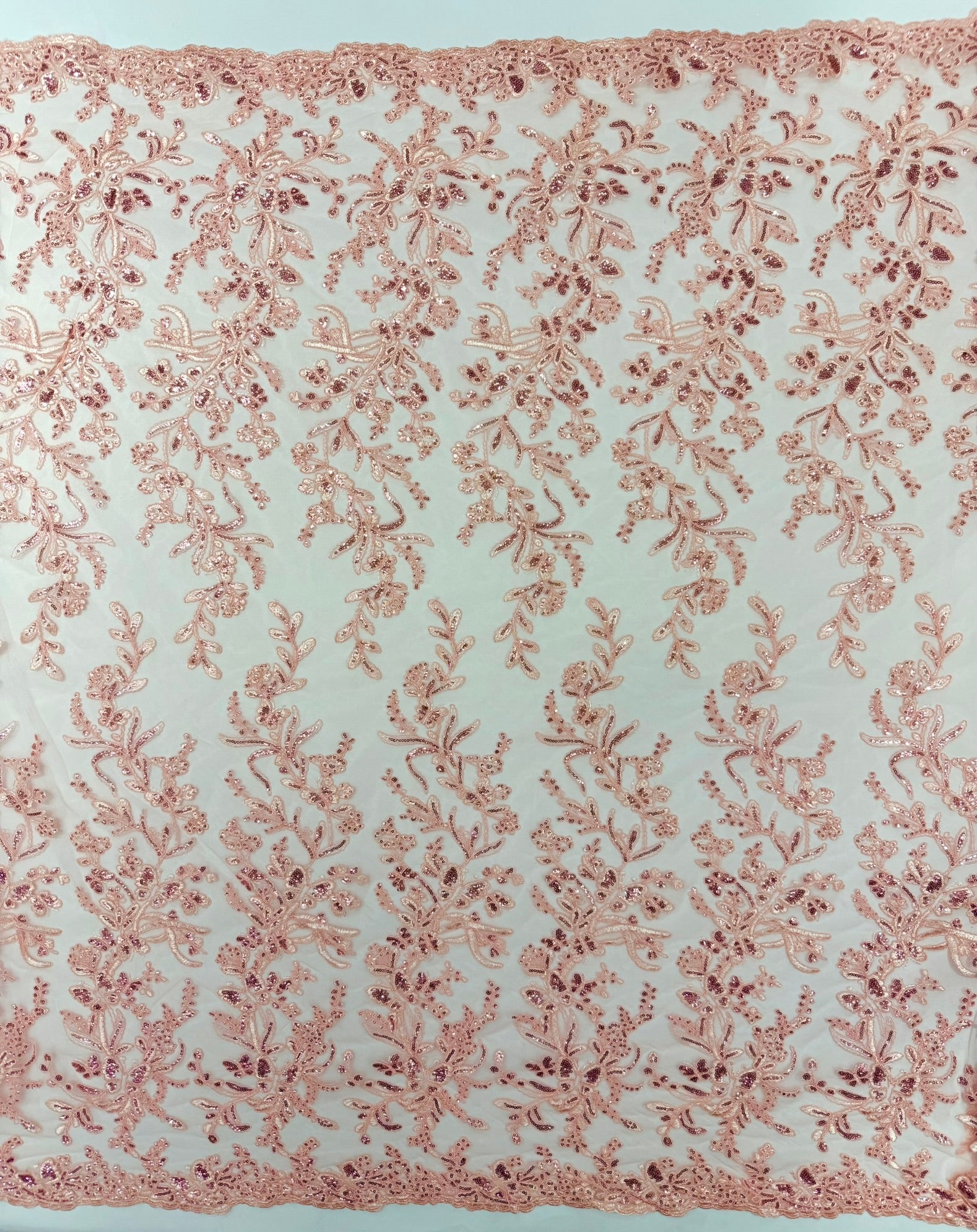 Corded Lace with Butterfly Embroidery and Sequin on Mesh 54" Wide | VIP Textile Inc.