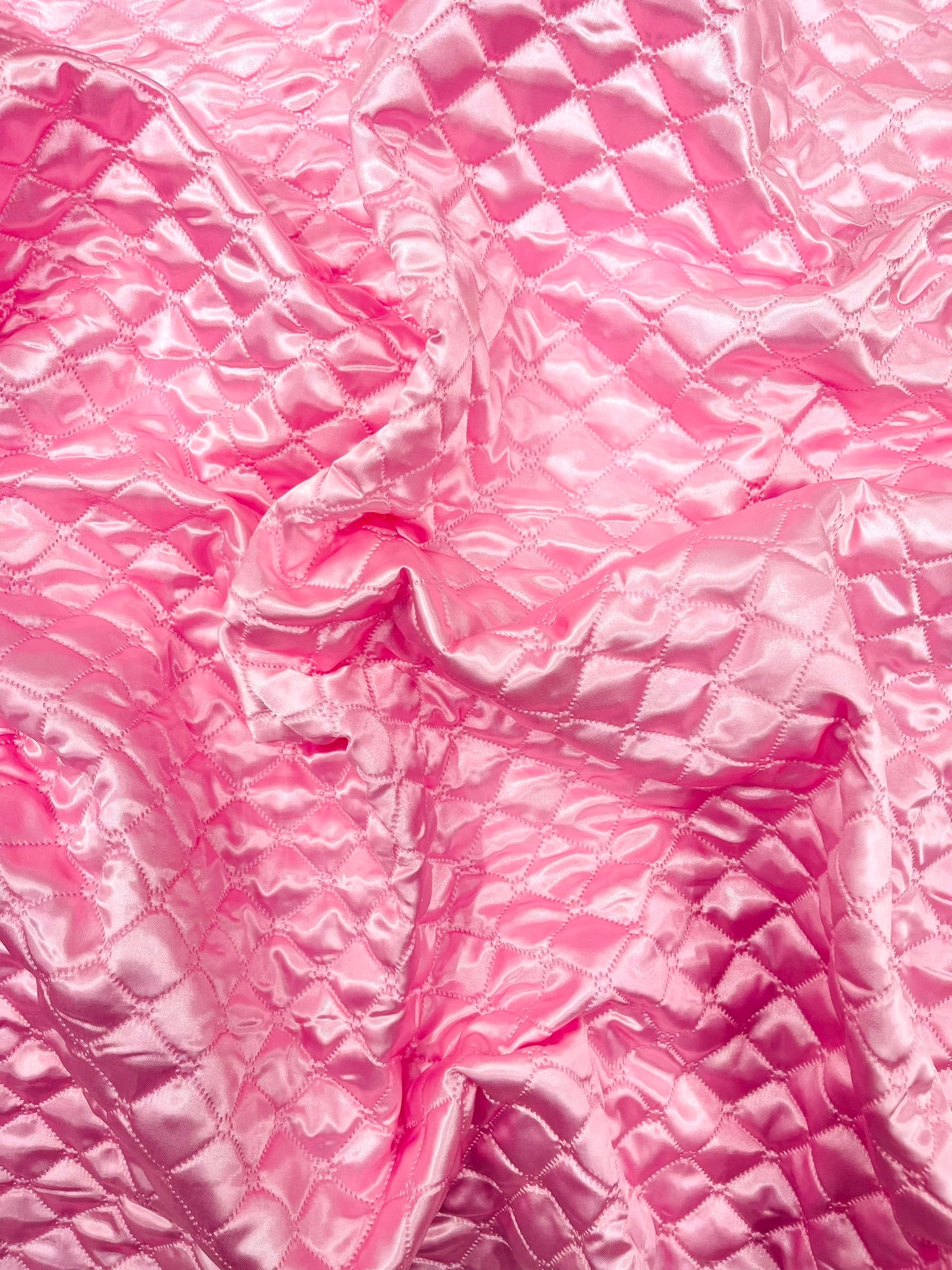Quilted Satin Fabric | Diamond Pattern, 58" Wide