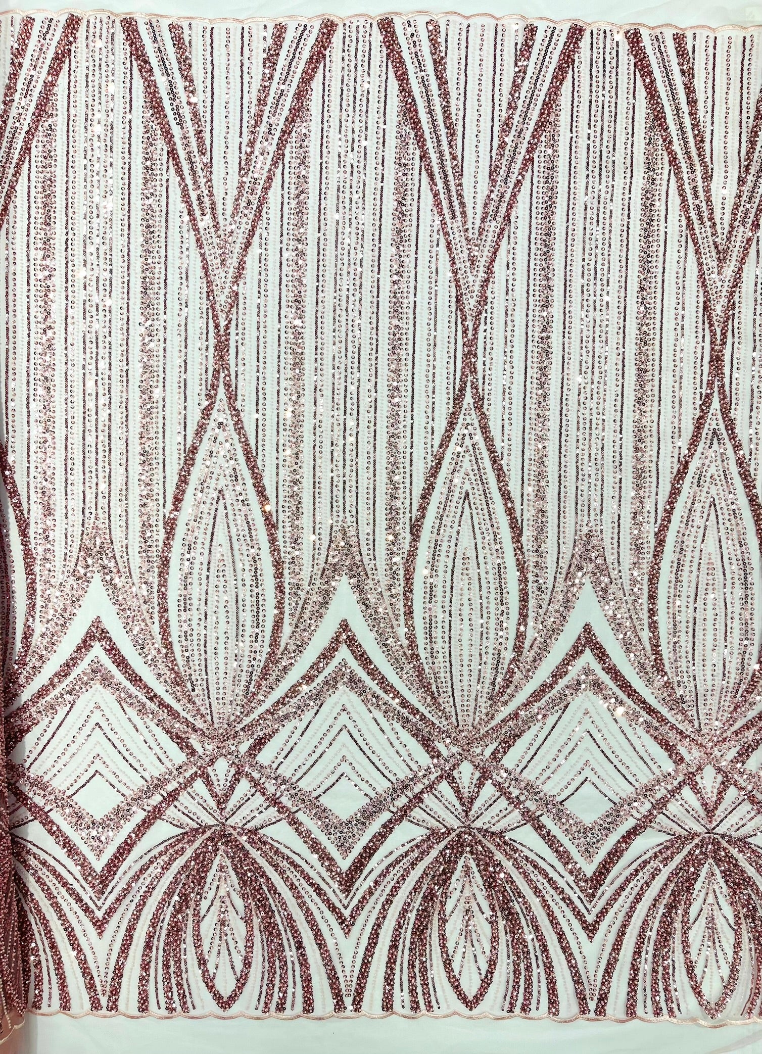 Geometric New York Fashion Beaded Lace, By The Yard.