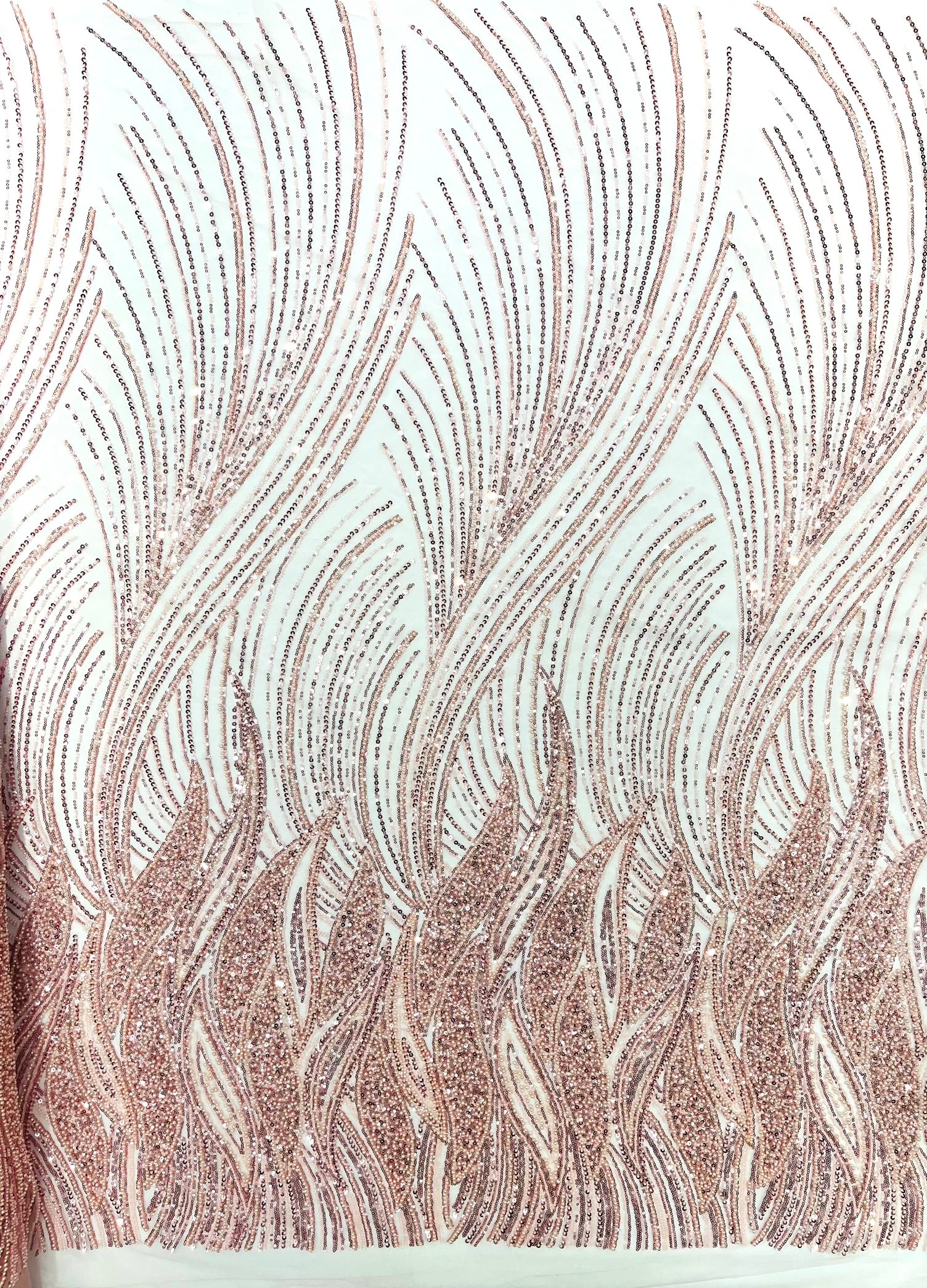 Flame Fashion Beaded Lace Fabric| Prom| Wedding| By The Yard.