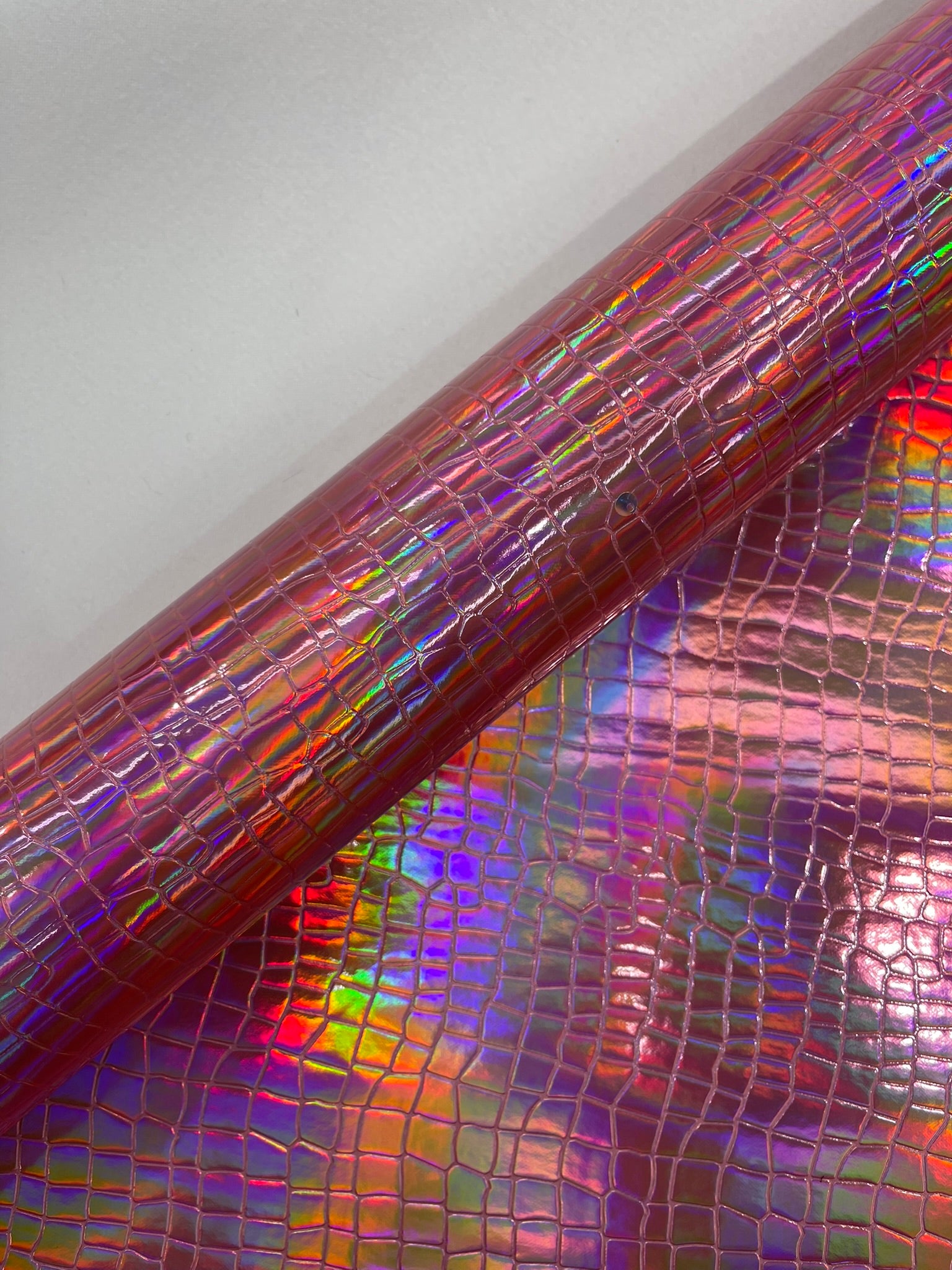Crocodile Embossed PVC Holographic Vinyl Fabric / Upholstery Crafting Accessories Applications