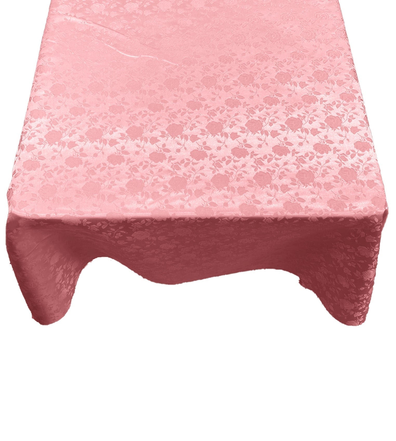 Square Tablecloth Roses Jacquard Satin Overlay for Small Coffee Table Seamless. (54" Inches)