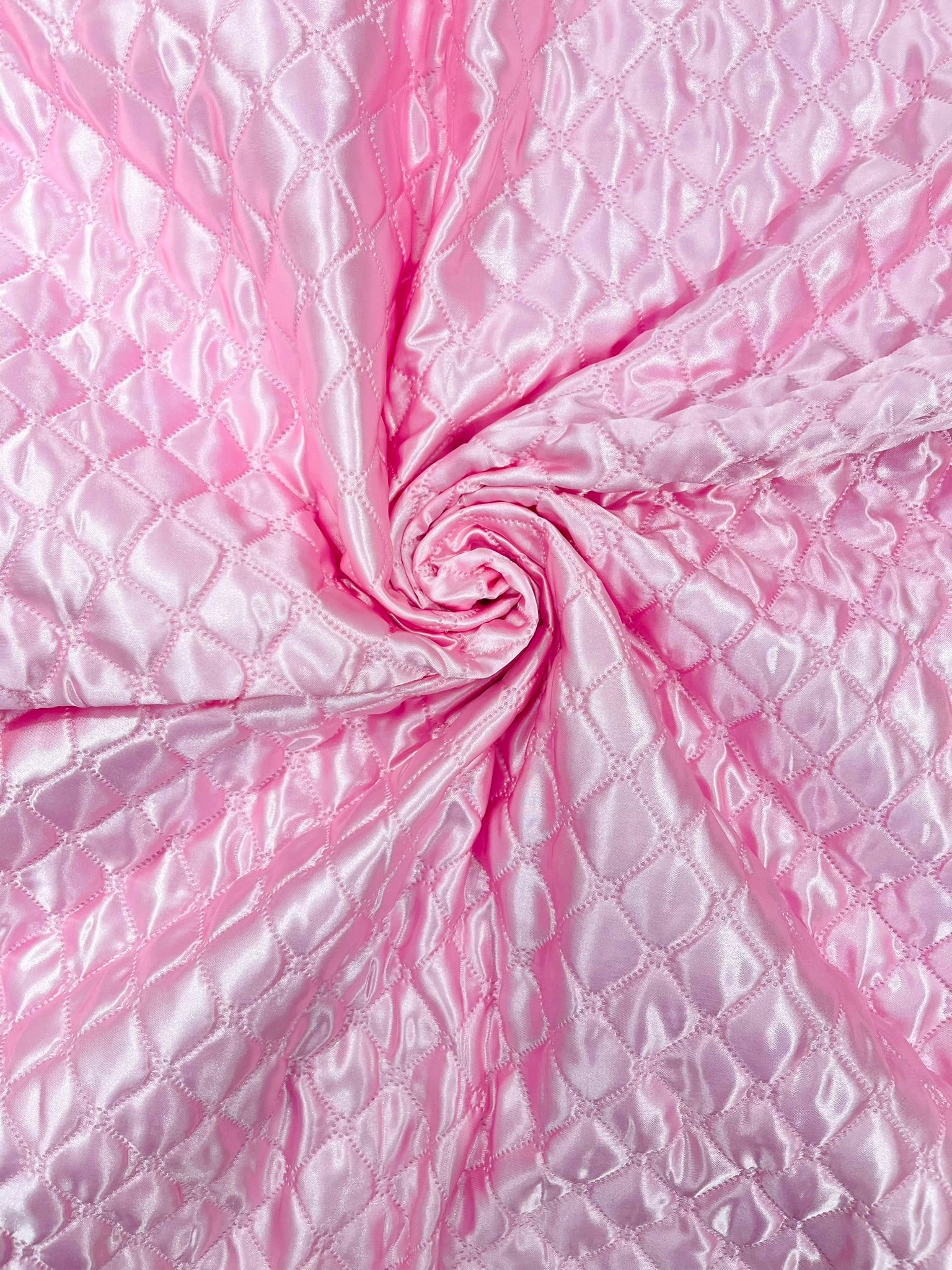 Quilted Satin Fabric | Diamond Pattern, 58" Wide