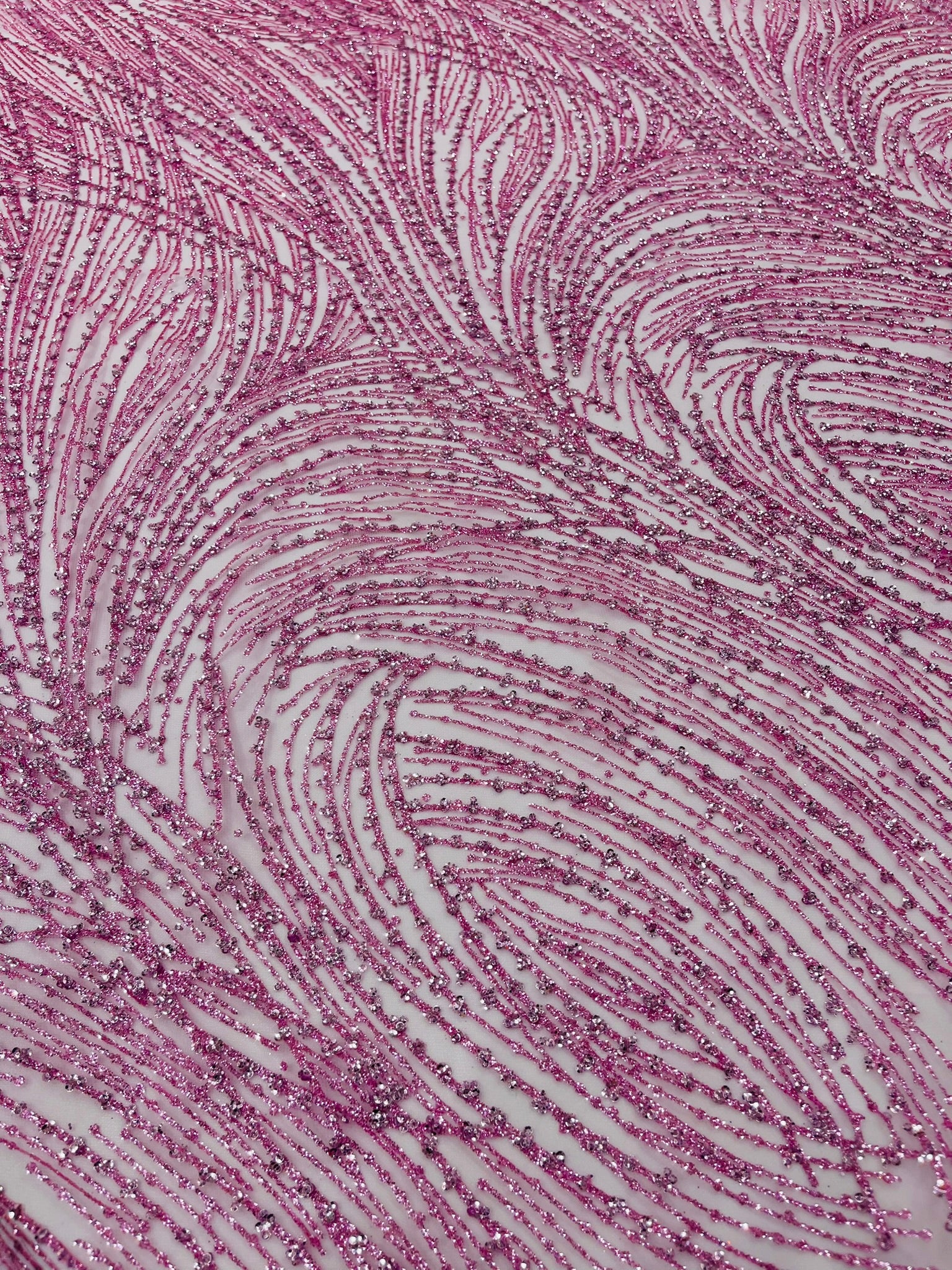 Fashion Glitter Design On A Mesh Lace Fabric/Prom.