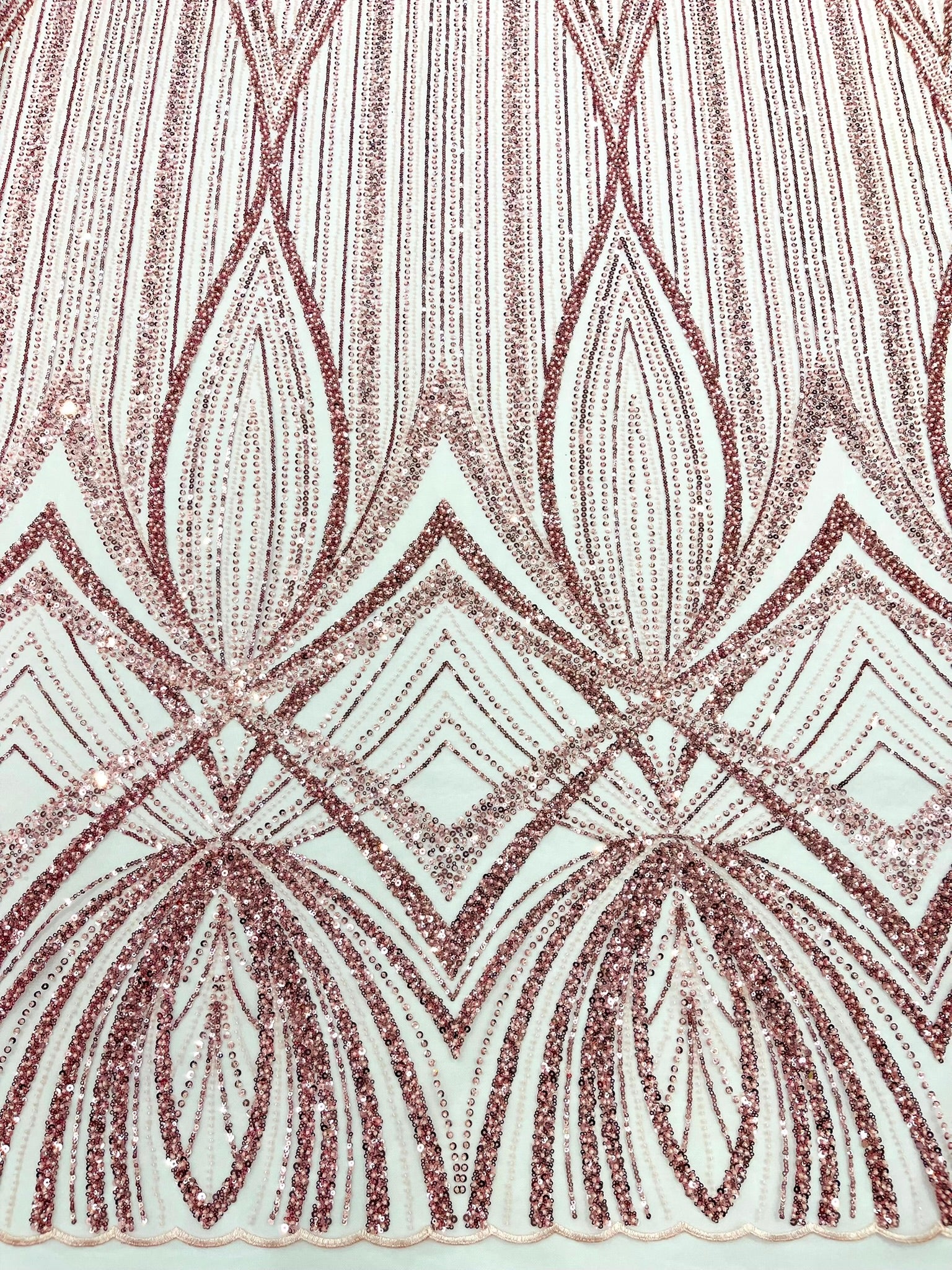 Geometric New York Fashion Beaded Lace, By The Yard.