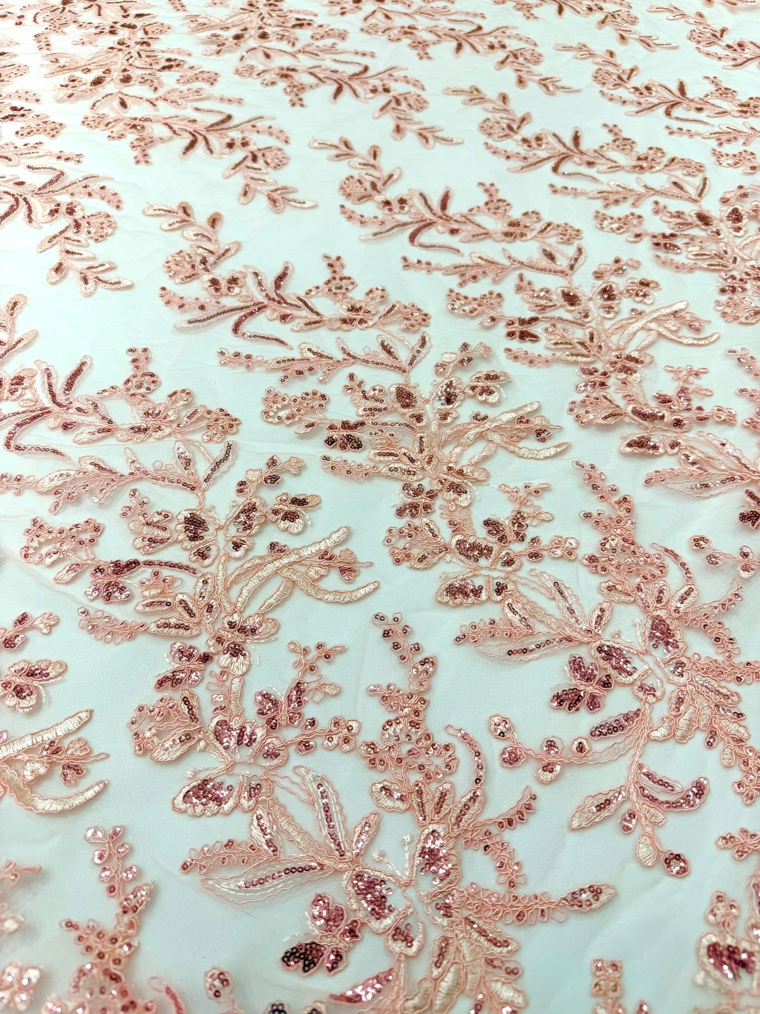 Corded Lace with Butterfly Embroidery and Sequin on Mesh 54" Wide | VIP Textile Inc.