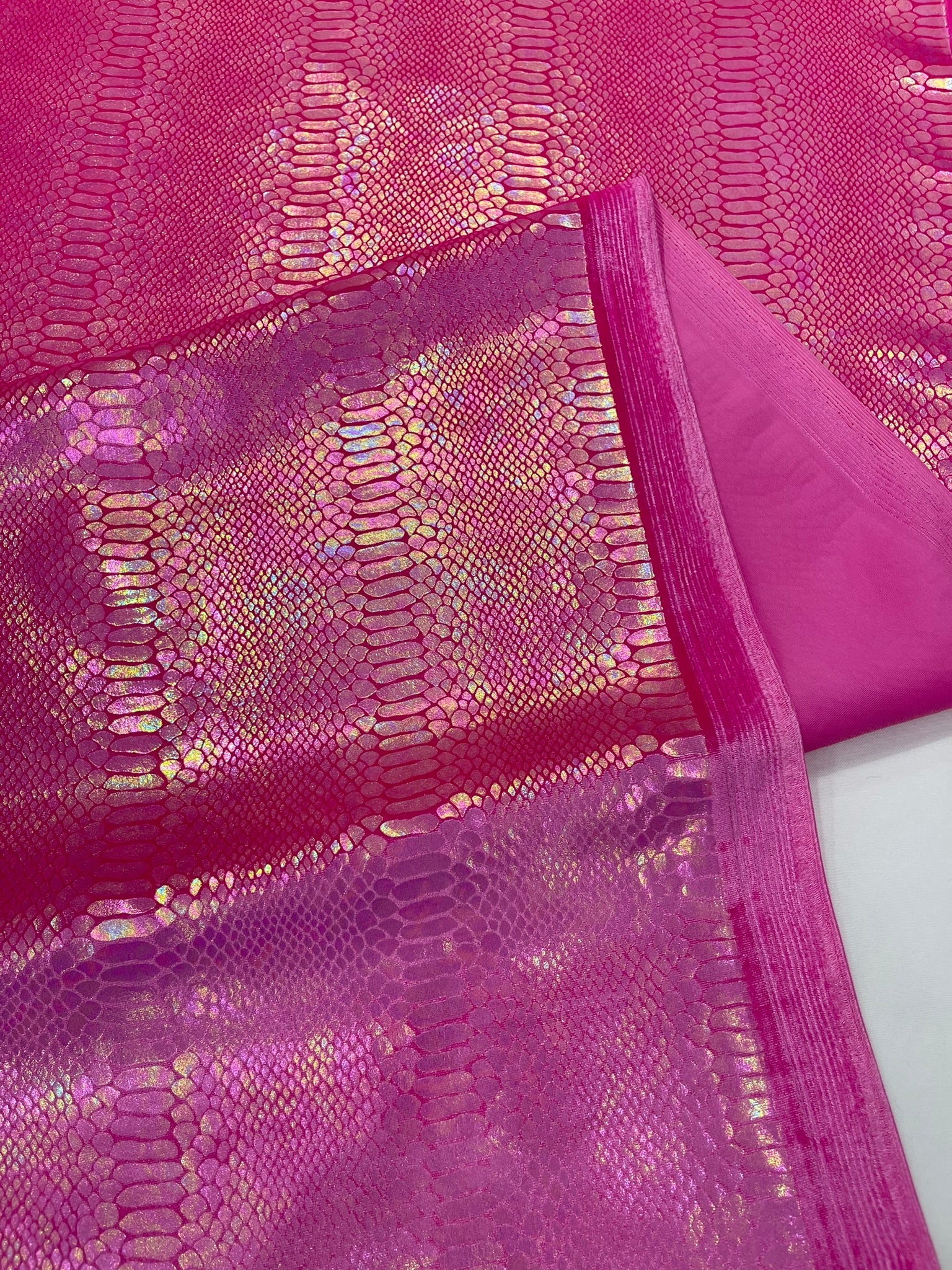 Illusion Foil Mamba Snake Design Stretch Velvet Fabric 58" Wide| Costume.