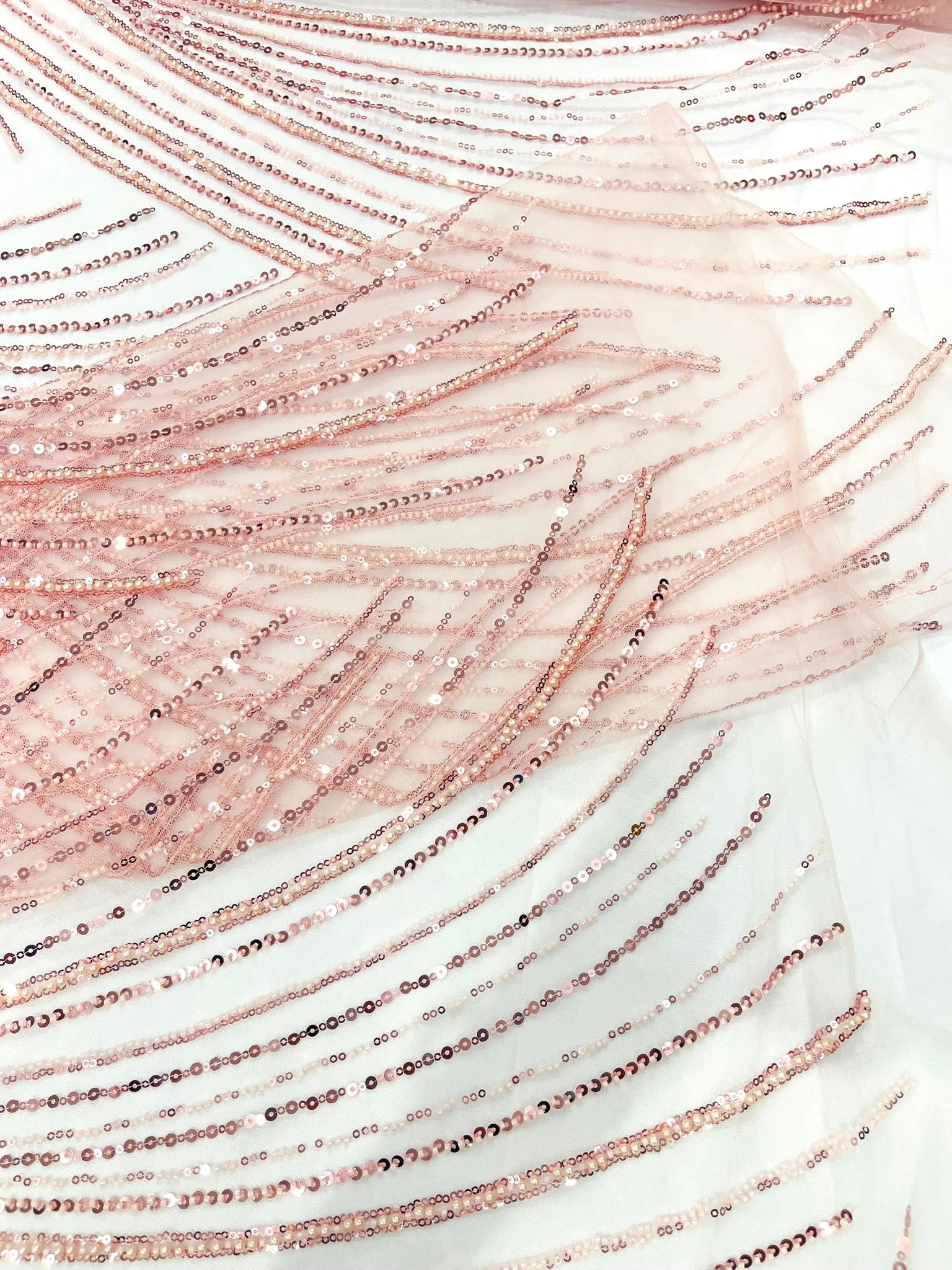 Flame Fashion Beaded Lace Fabric| Prom| Wedding| By The Yard.