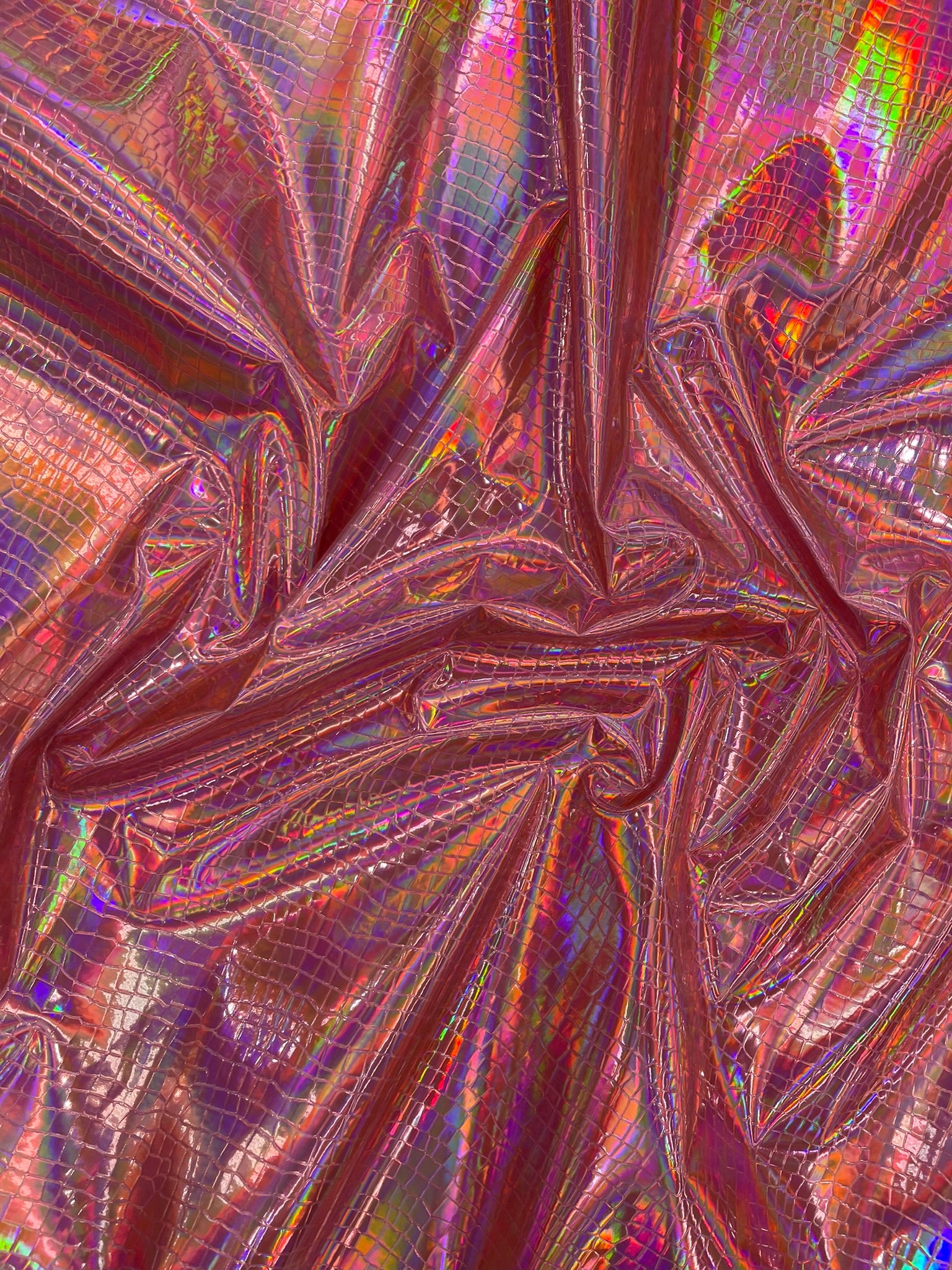 Crocodile Embossed PVC Holographic Vinyl Fabric / Upholstery Crafting Accessories Applications