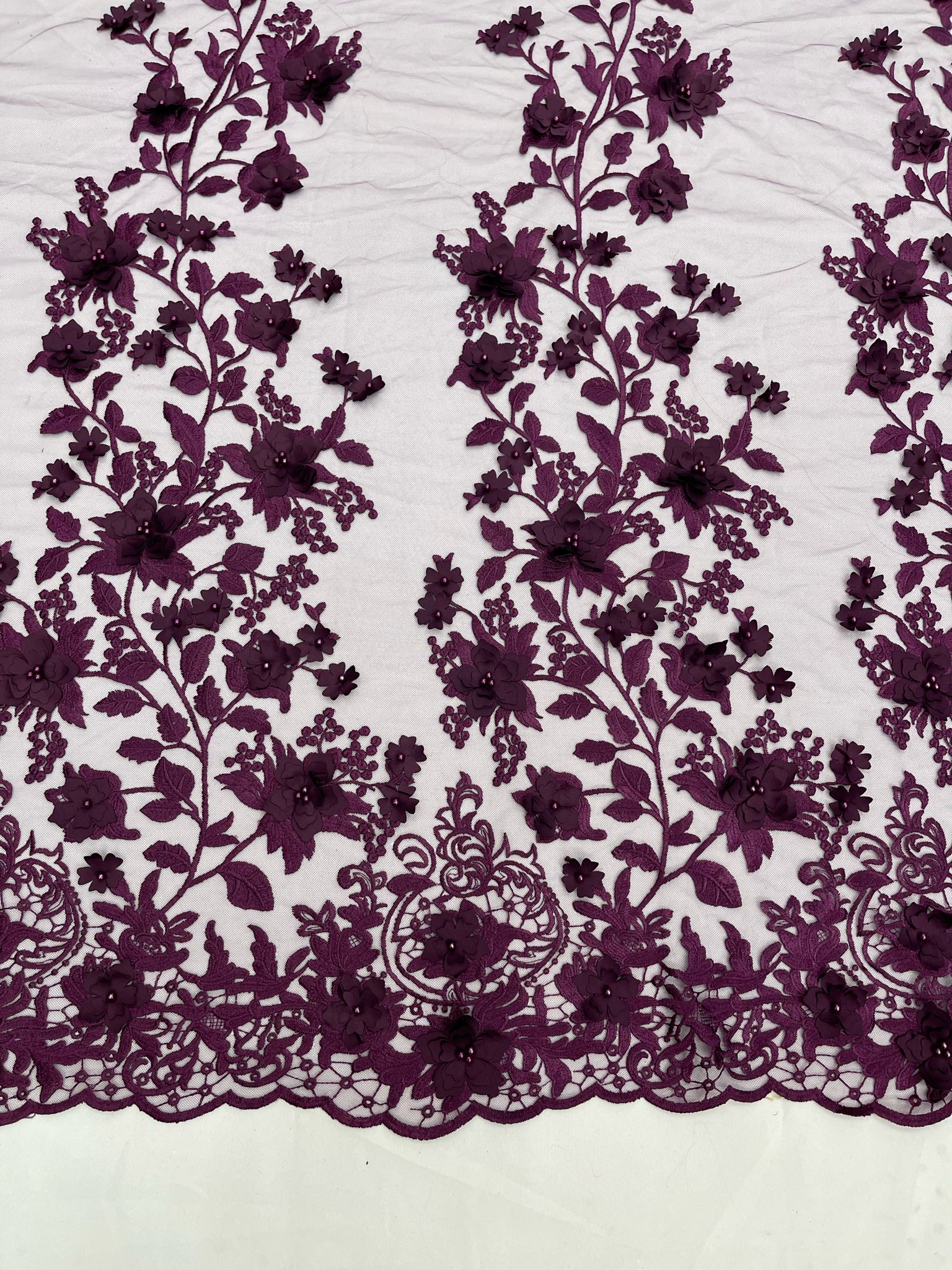 3D FLORAL PRINCESS LACE (by the yard)