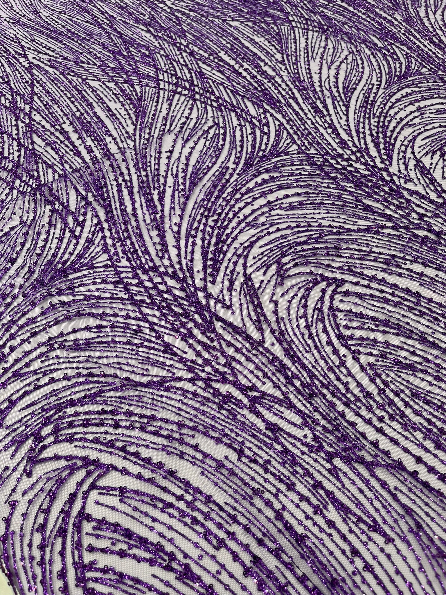 Fashion Glitter Design On A Mesh Lace Fabric/Prom.