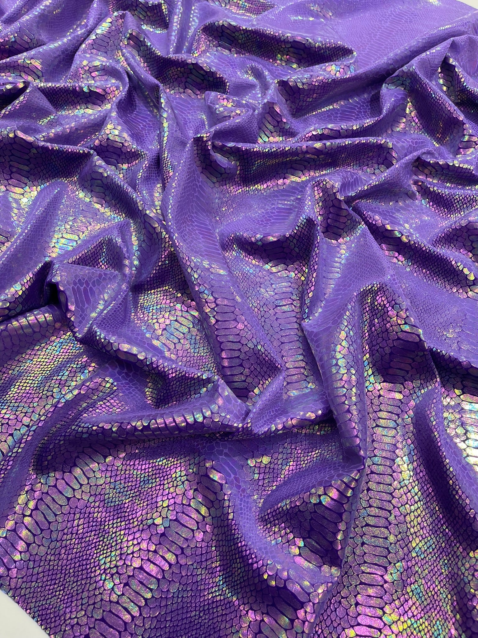 Illusion Foil Mamba Snake Design Stretch Velvet Fabric 58" Wide| Costume.